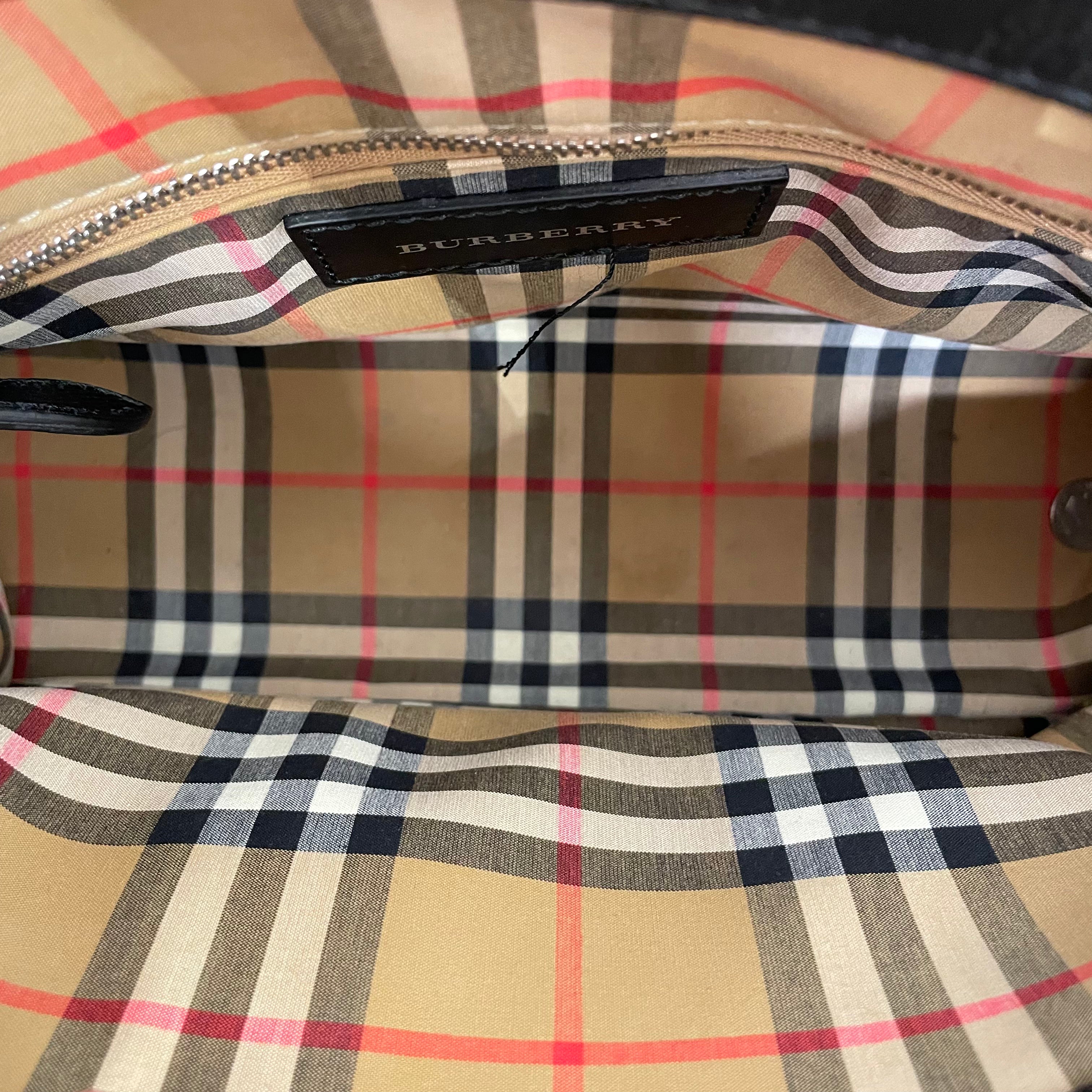 BURBERRYS/Tote Bag/Leather/BLK/horse check banner tote view 4