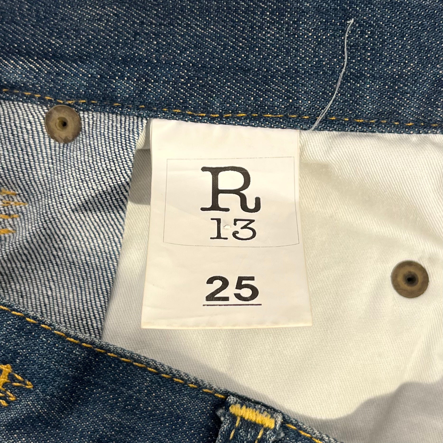 R13/Cropped Pants/25/Denim/BLU/dark wash view 3