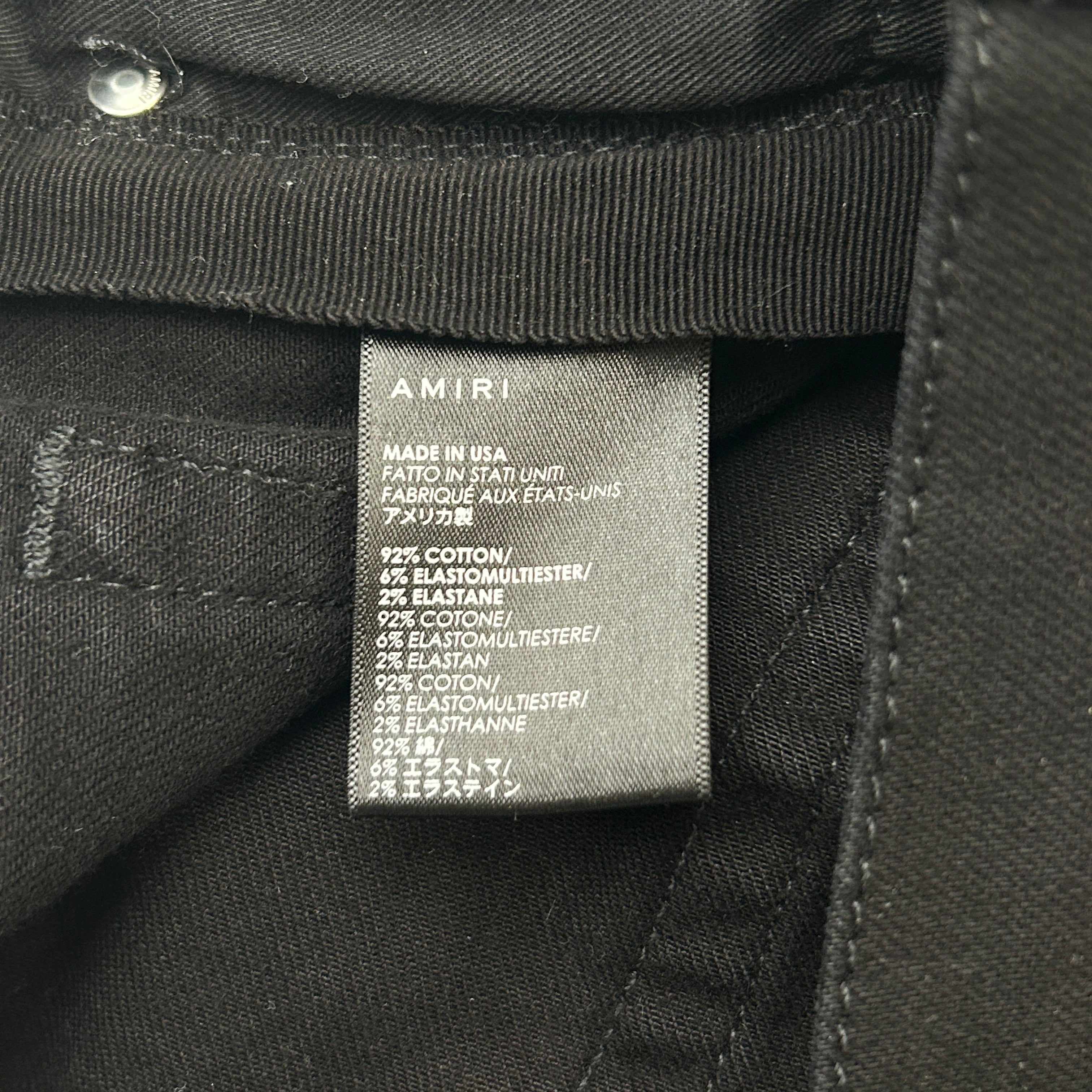 AMIRI/Straight Pants/34/Cotton/BLK/distress view 4
