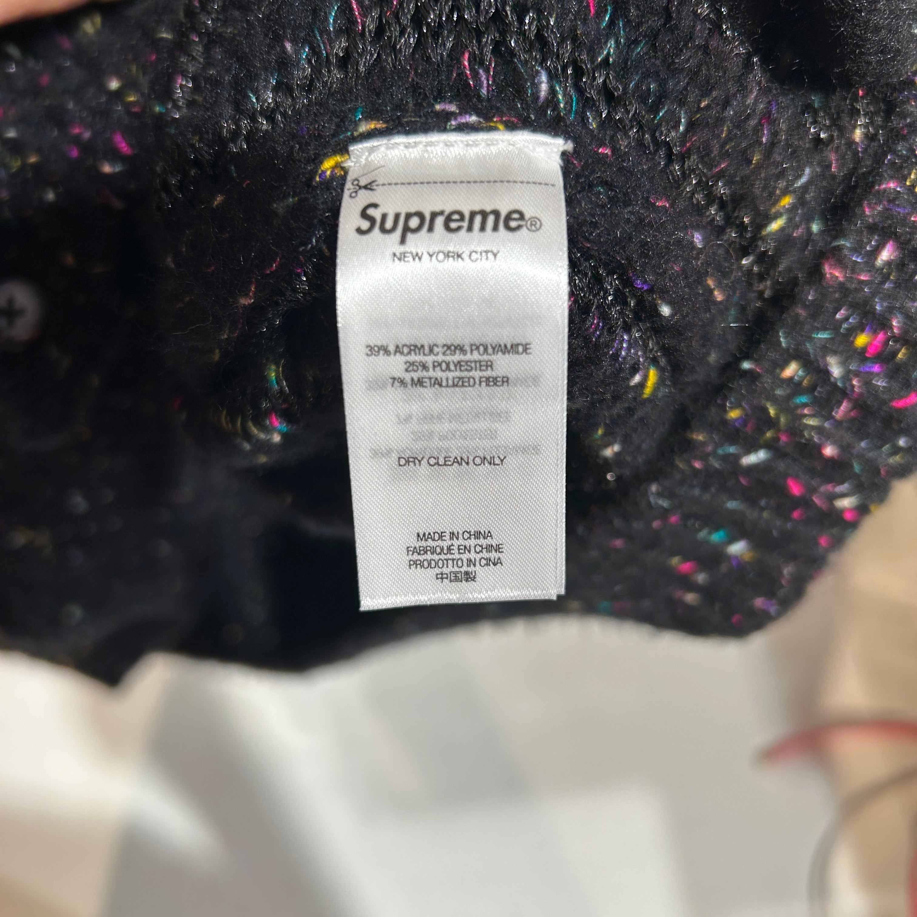 Supreme/Cardigan/XL/Wool/BLK/rainbow yarns view 4