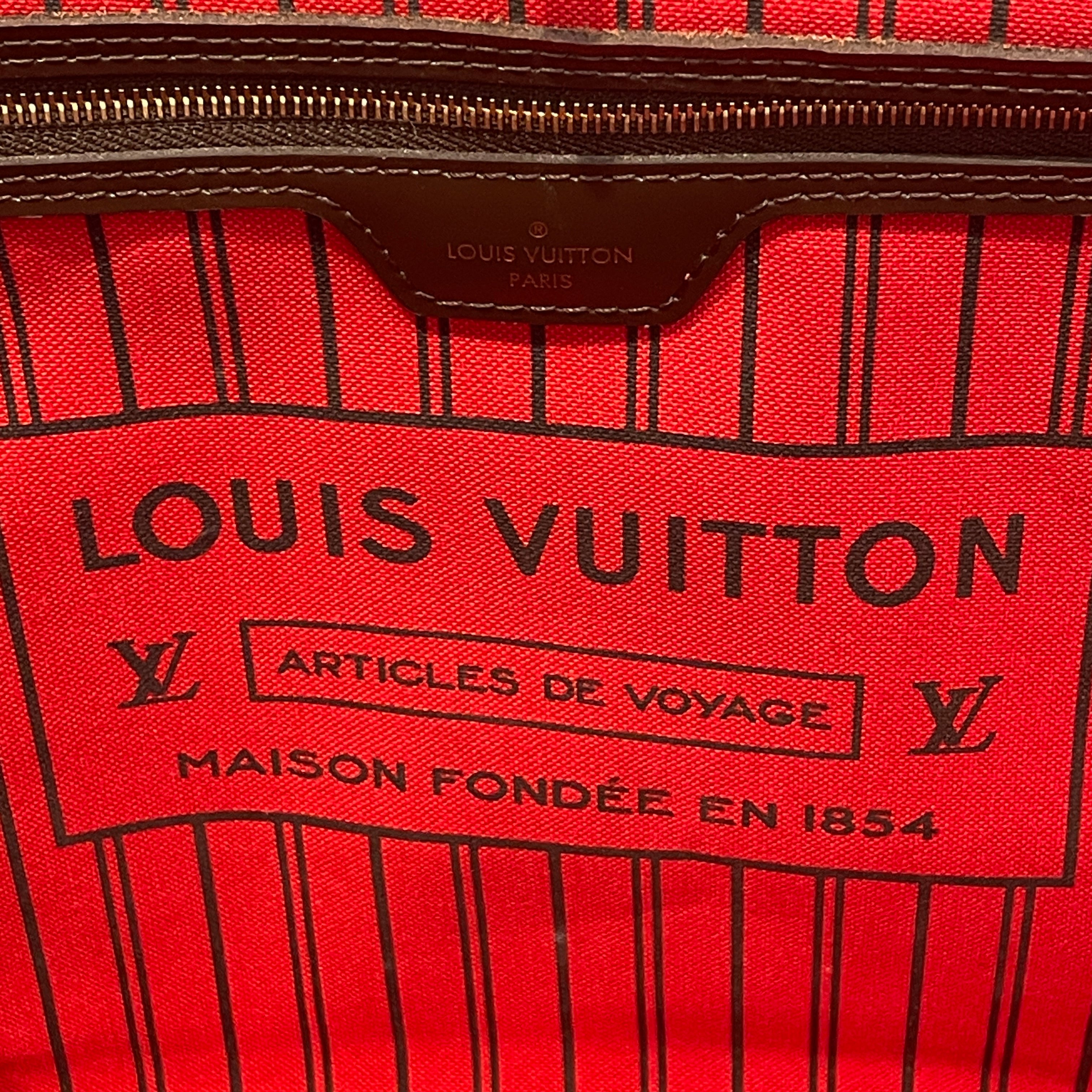 LOUIS VUITTON/Tote Bag/Monogram/Leather/BRW/Neverfull MM Damier Ebene view 4