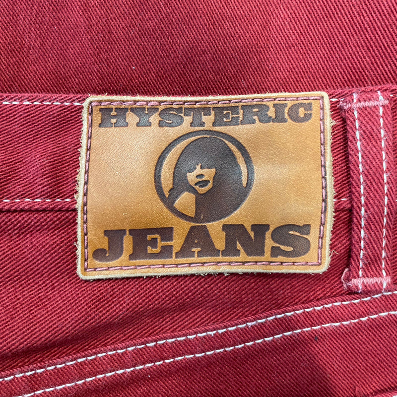 HYSTERIC GLAMOUR/Skinny Pants/XS/Denim/RED/WHITE STITCHING