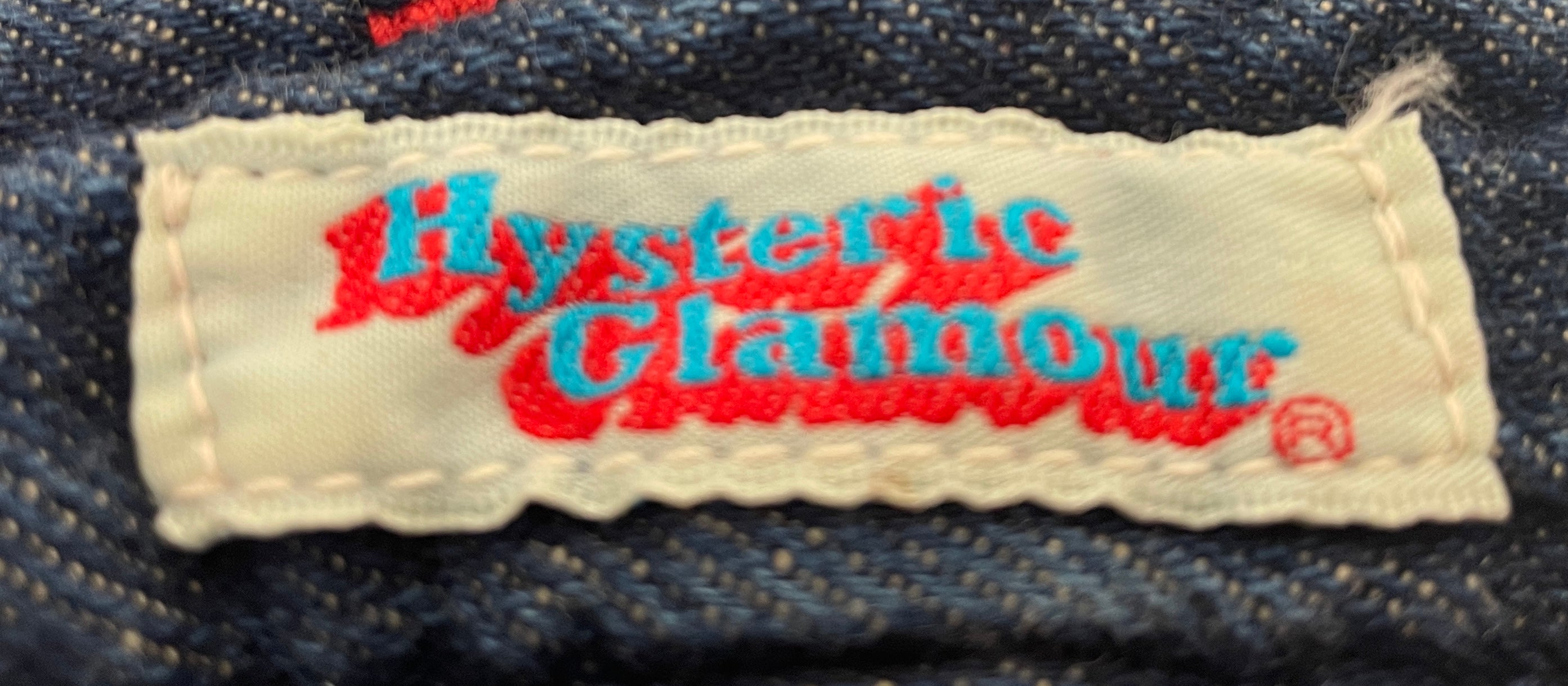 HYSTERIC GLAMOUR/Long Skirt/S/Denim/NVY/Maxi Length/Front Patch Pockets, Red Logo view 3