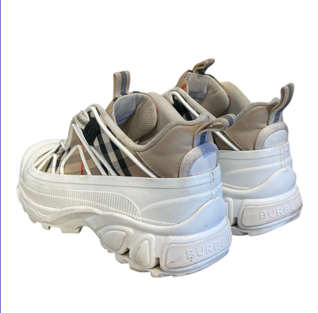 BURBERRY LONDON/Low-Sneakers/EU 39.5/Nylon/WHT/BURBERRY ARTHUR SNEAKERS view 2