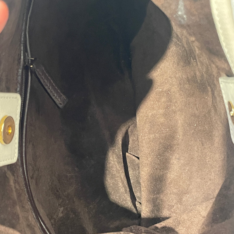 YVES SAINT LAURENT rive gauche/Hand Bag/Leather/CRM/ST. TROPEZ