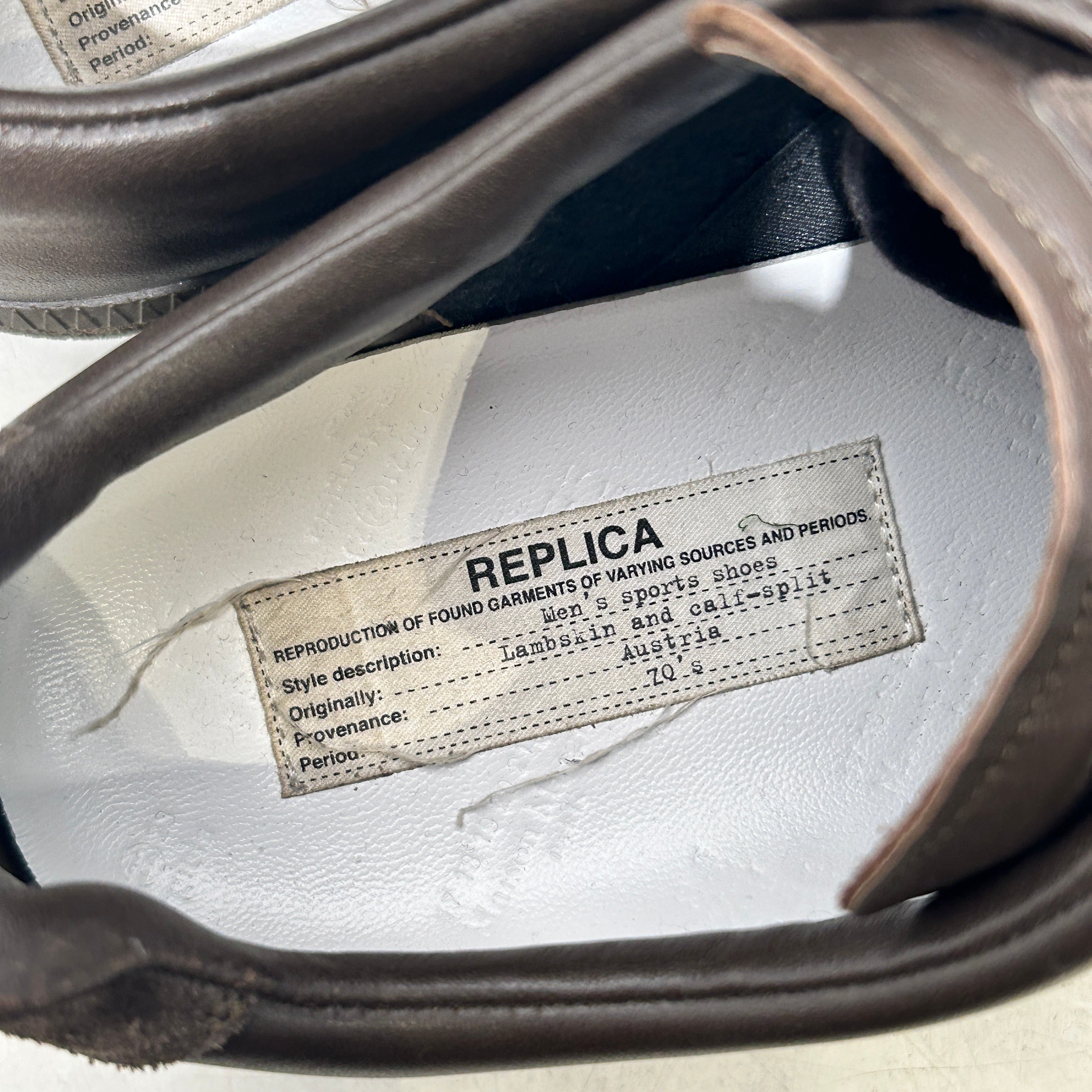 Maison Margiela/Low-Sneakers/EU 44/Leather/BRW/REPLICA view 3