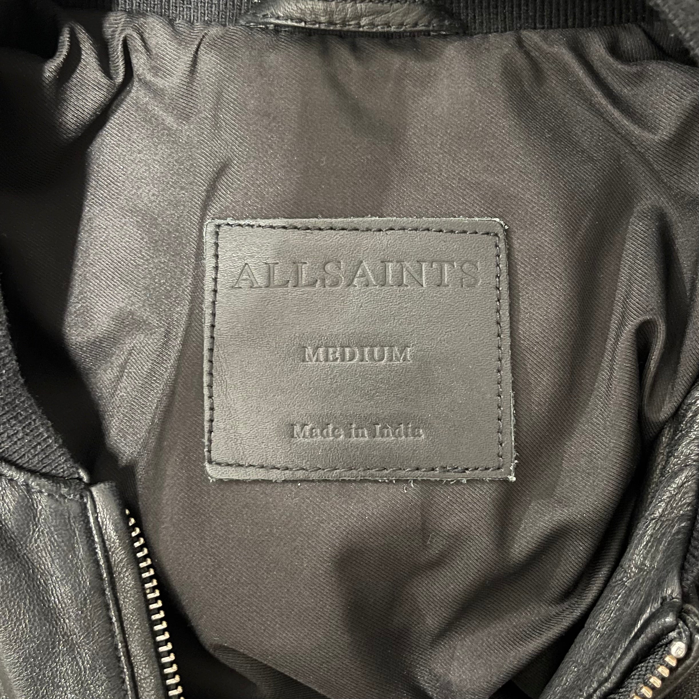 ALLSAINTS/Leather Jkt/M/Leather/BLK/made in india view 3