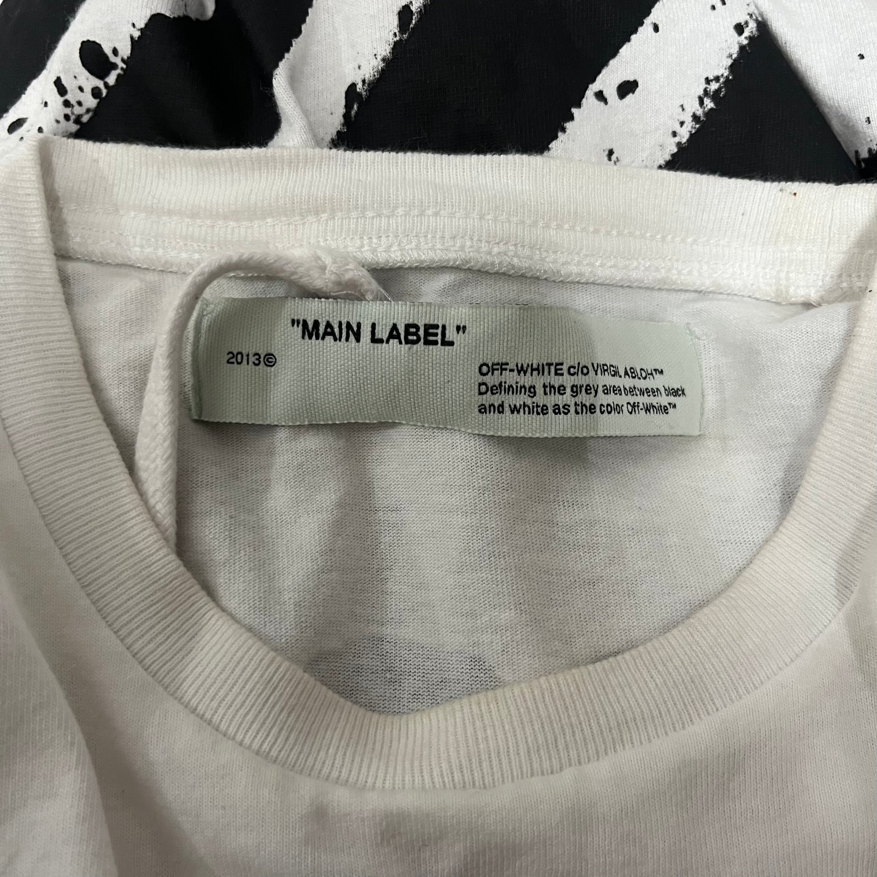 OFF-WHITE/LS T-Shirt/M/Cotton/WHT/spray paint view 3