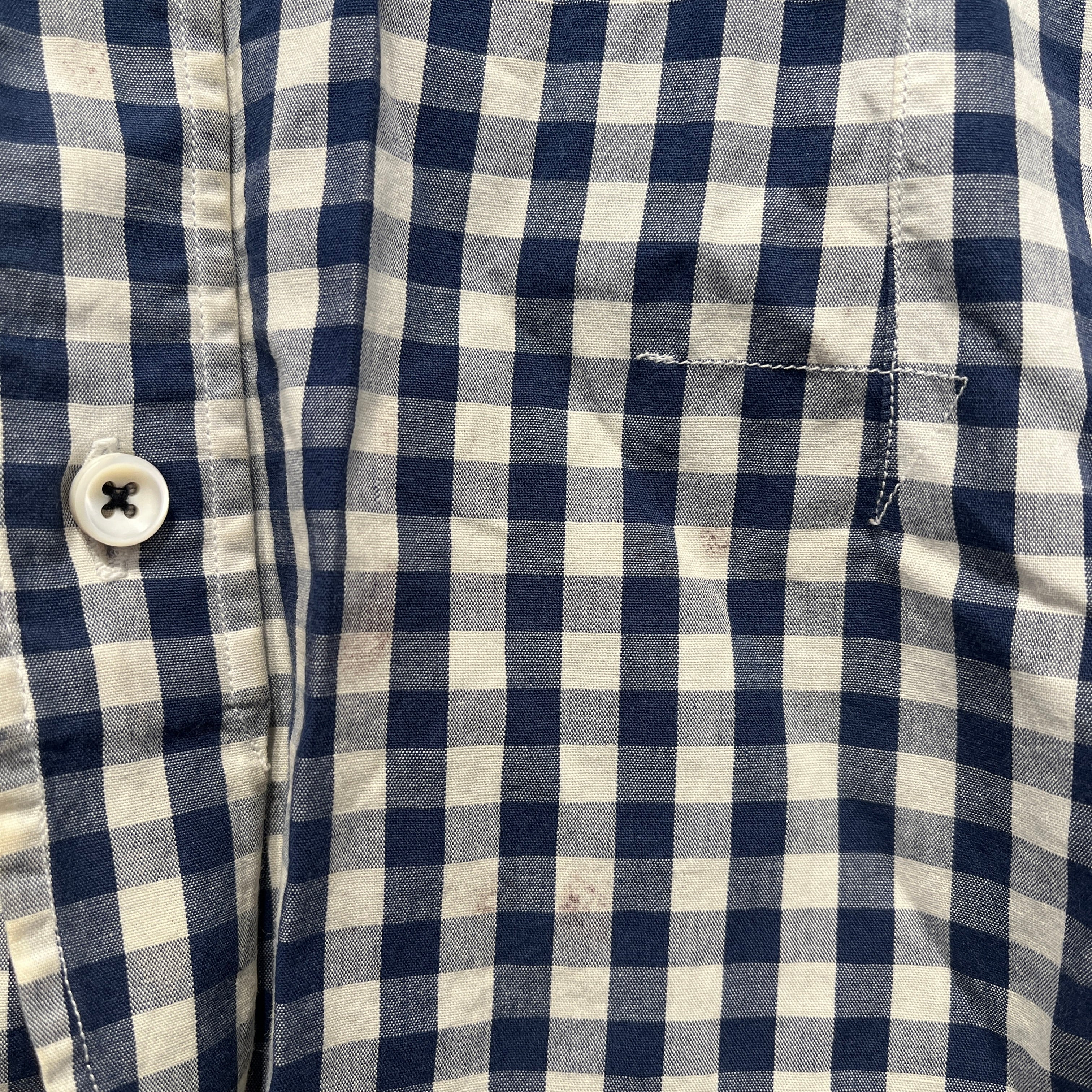 JUNYA WATANABE COMME des GARCONS/LS Shirt/S/Cotton/BLU/Gingham Check/DENIM SHOULDER PATCH view 6