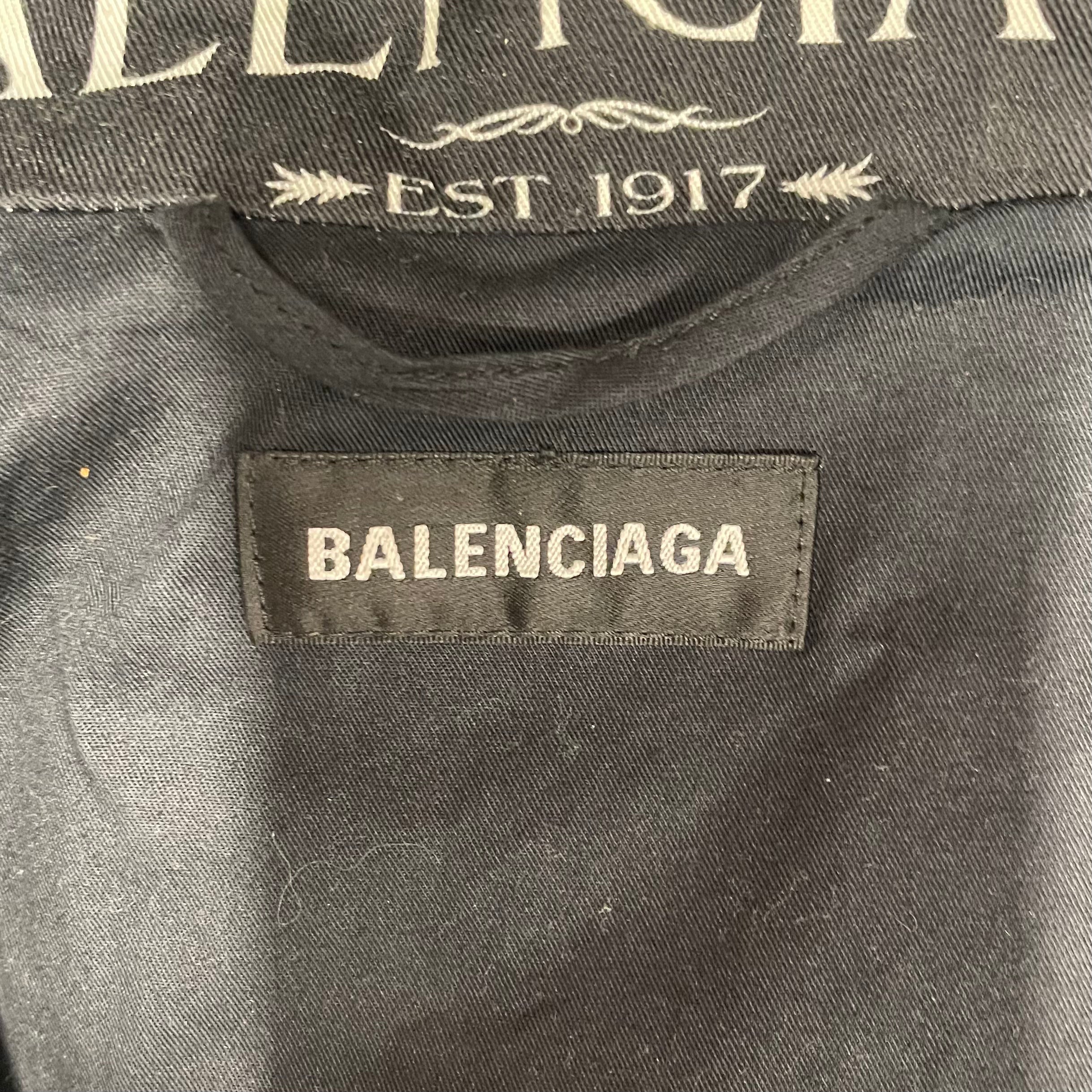 BALENCIAGA/Jacket/50/Polyester/BLK/All Over Print/BALNCIAGA PARIS LAYERED SLEEVE view 3