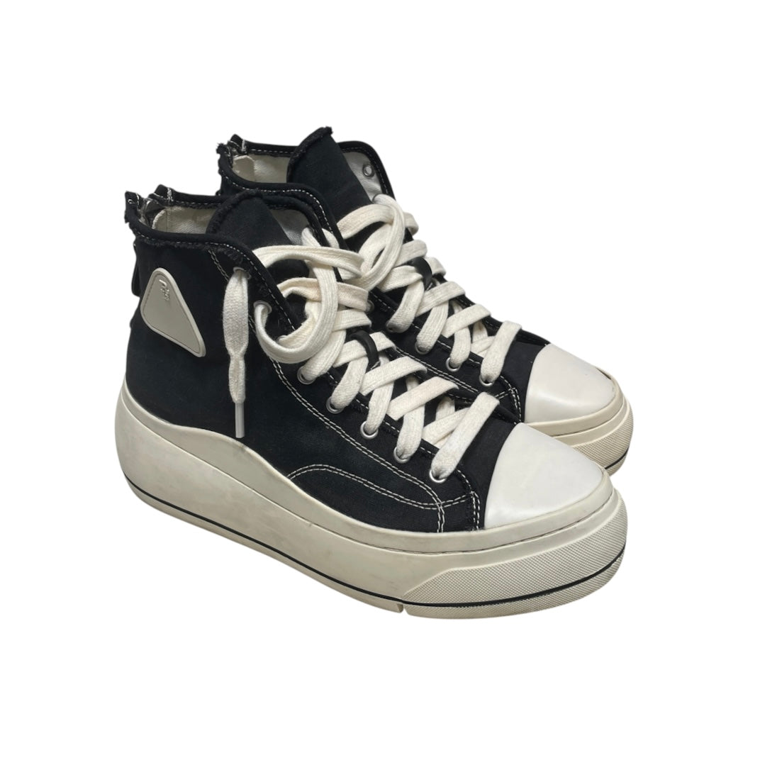 R13/Hi-Sneakers/US 10/BLK/black & white kurt hightop view 1