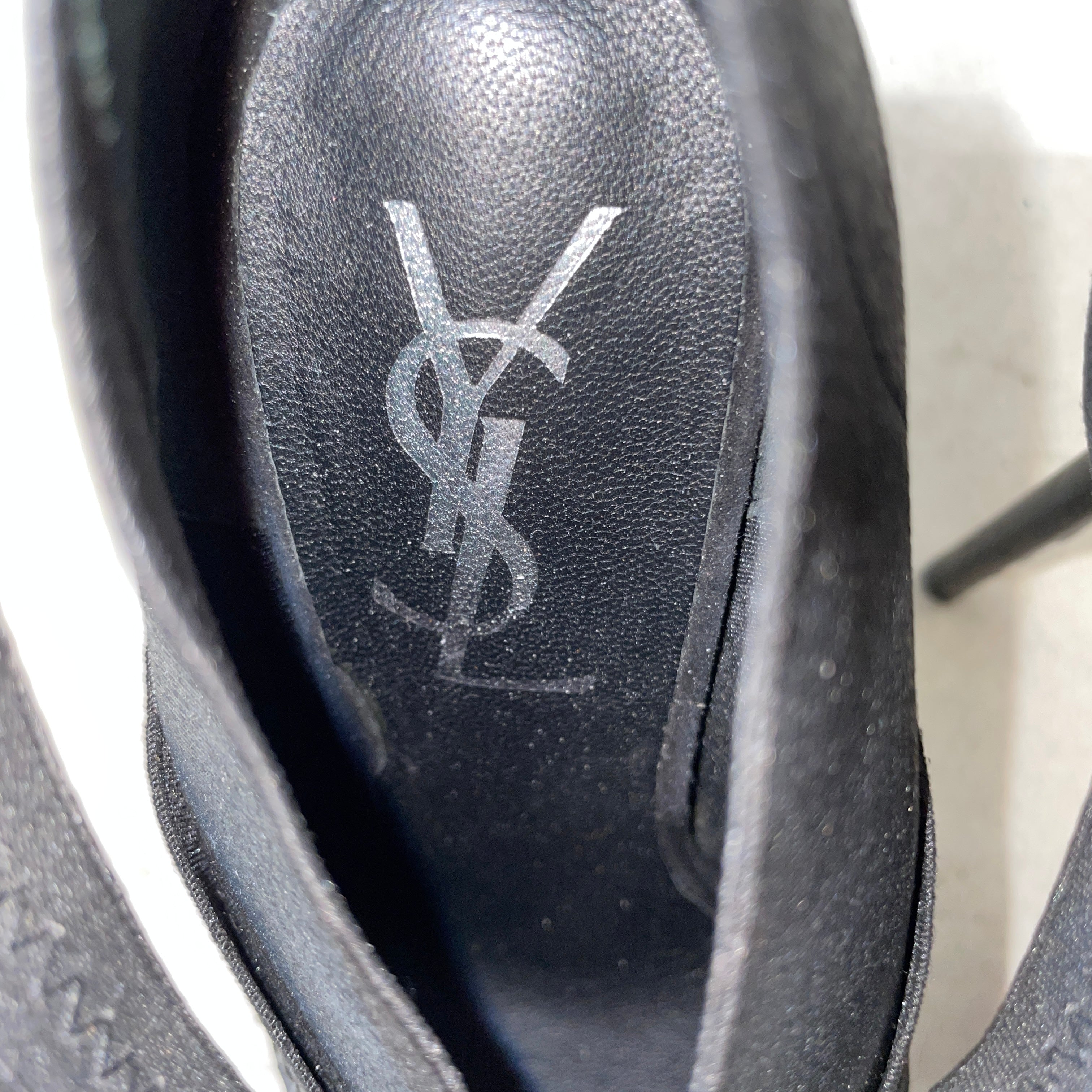 YVES SAINT LAURENT rive gauche/Heels/EU 36.5/BLK/T-Strap/BANDAGE PUMPS view 3