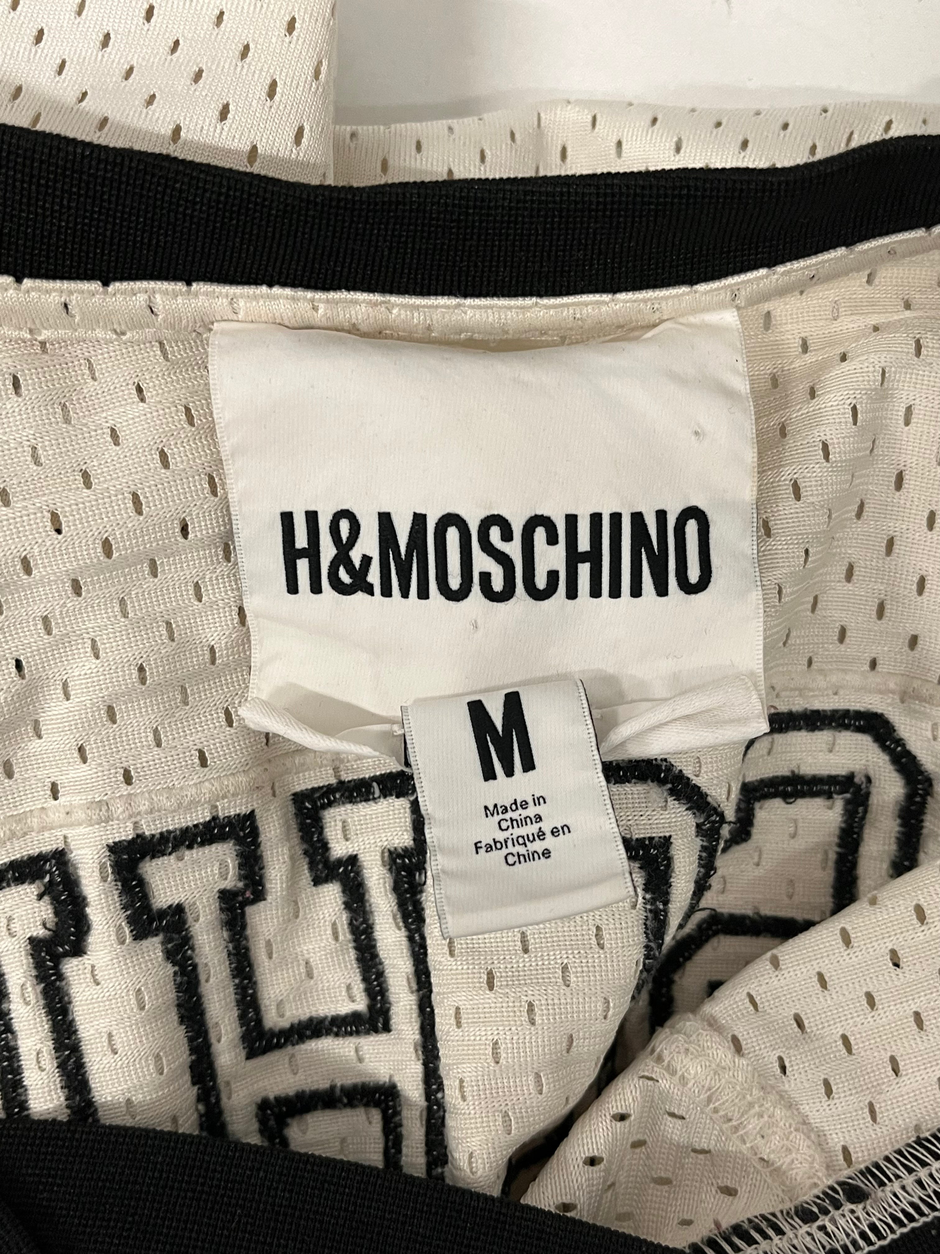 MOSCHINO/H&M/LS T-Shirt/M/Polyester/WHT/MICKEY HOCKEY COLLAB JERSEY view 3