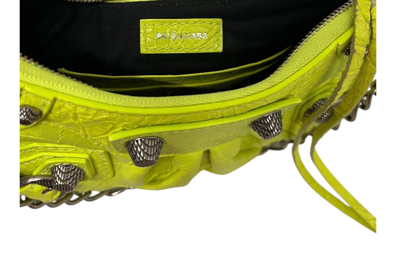 BALENCIAGA/Hand Bag/YEL/neon yellow city shoulder bag
