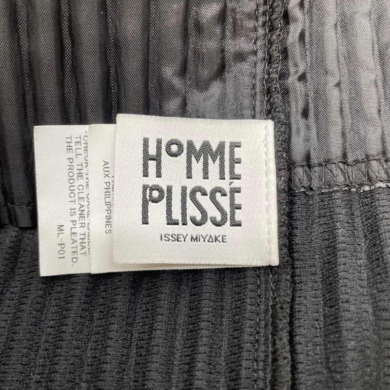 HOMME PLISSE ISSEY MIYAKE/Shirt/L/Cotton/BLK/PLEATED BLAZER