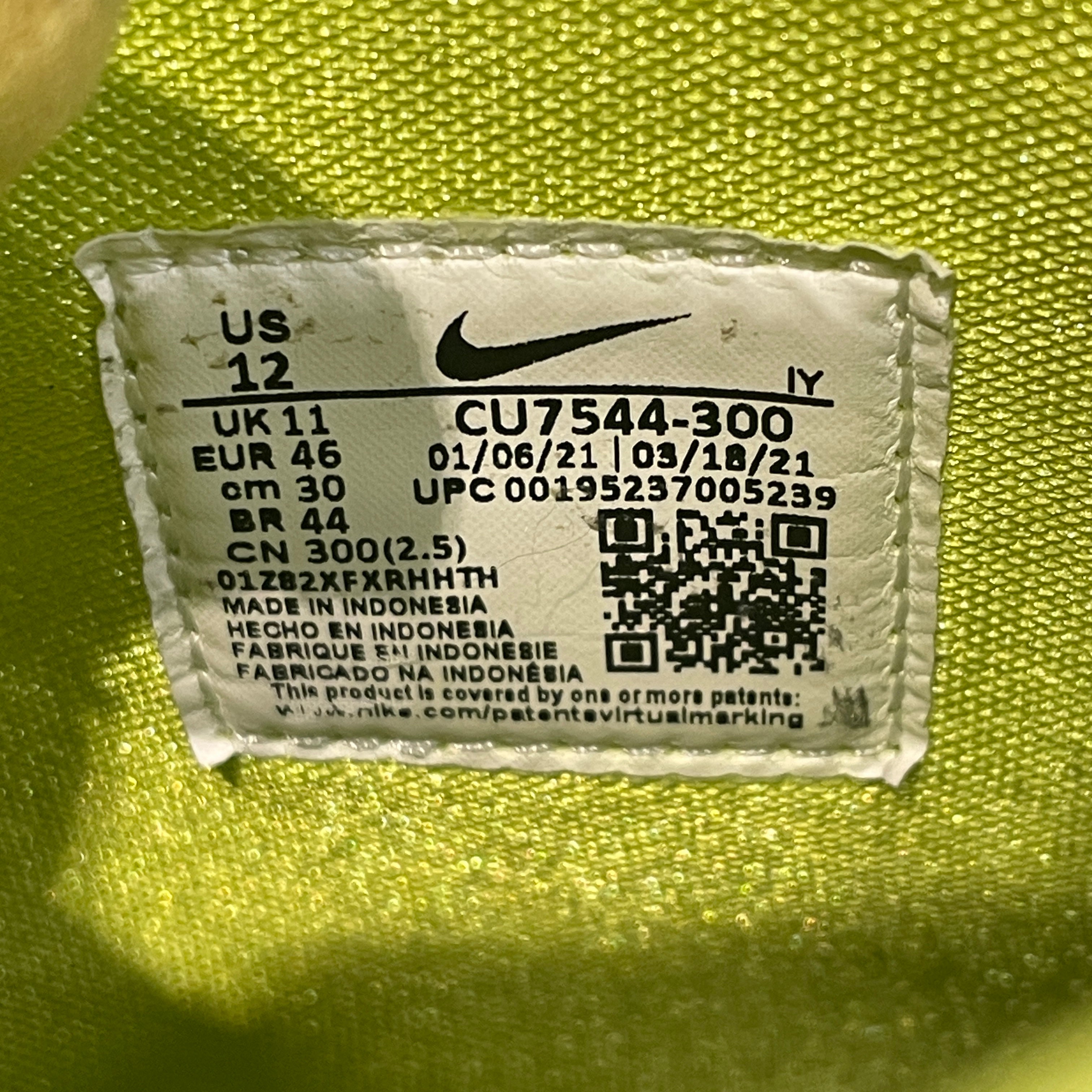 NIKE/AMBUSH/Hi-Sneakers/US 12/Leather/GRN/Dunk High Ambush Flash Lime view 3