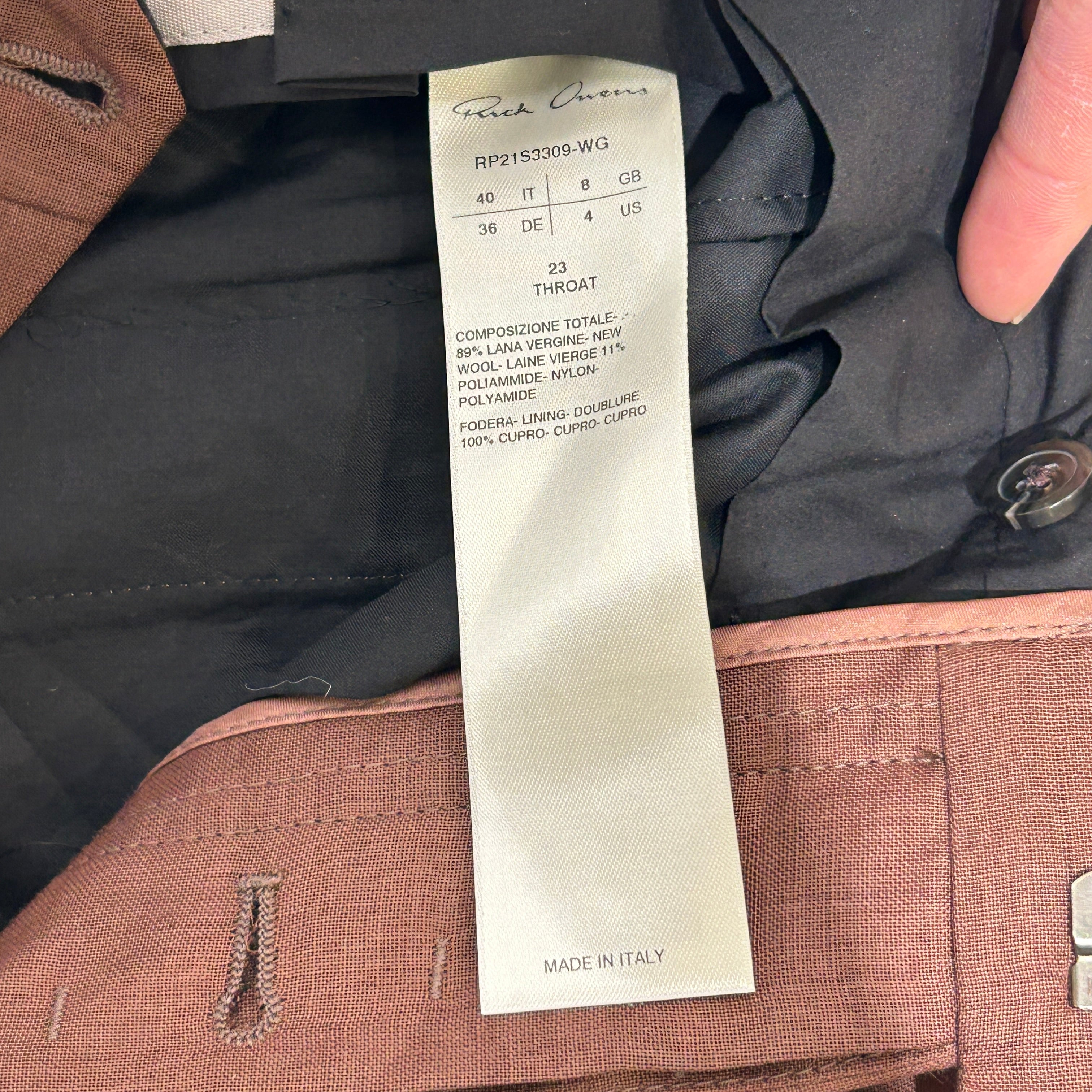 Rick Owens/Slacks/4/Wool/BRW/PHLEGETHON / THROAT view 3