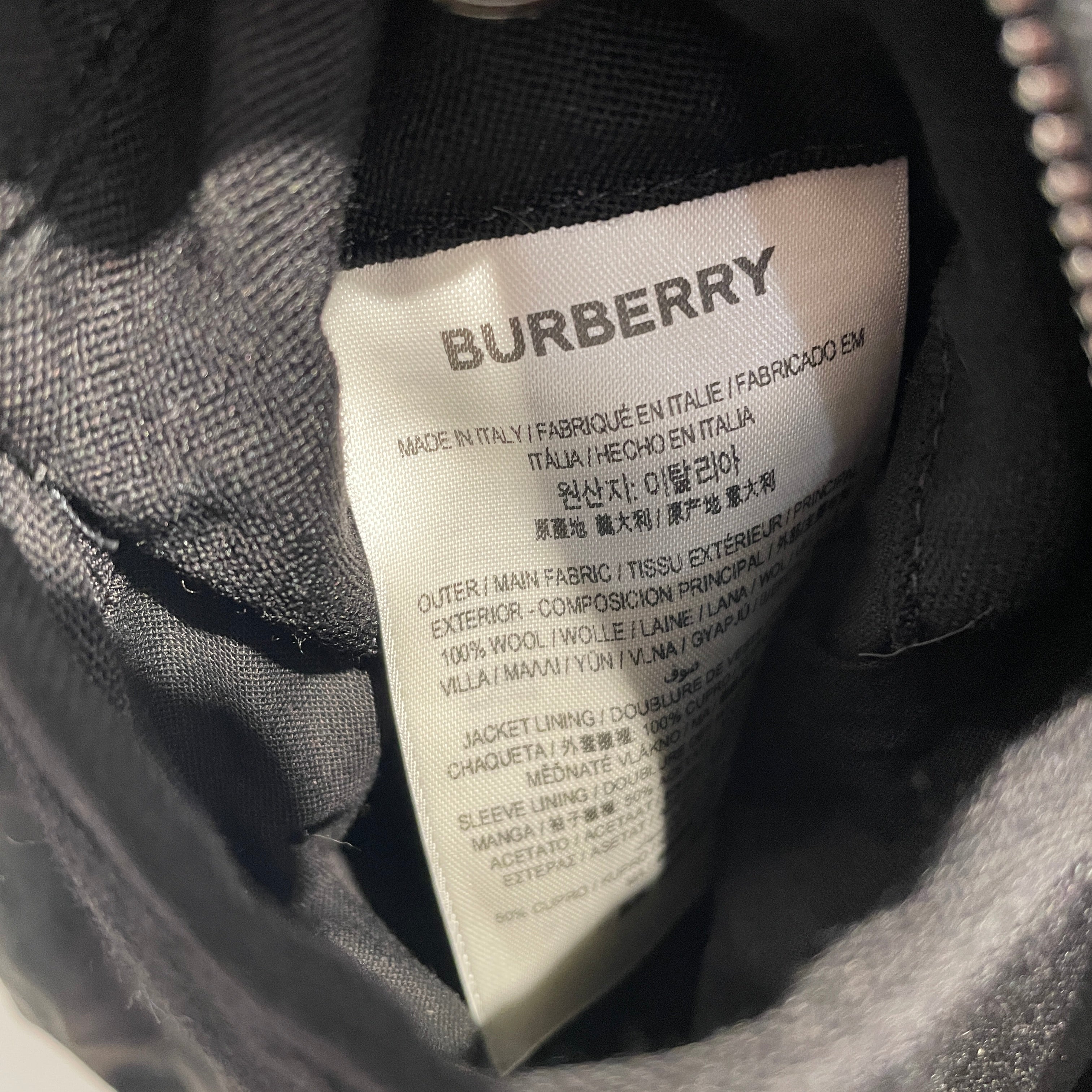 BURBERRY/Jacket/46/Wool/BLK/All Over Print/Linton Crystals Jacket view 4