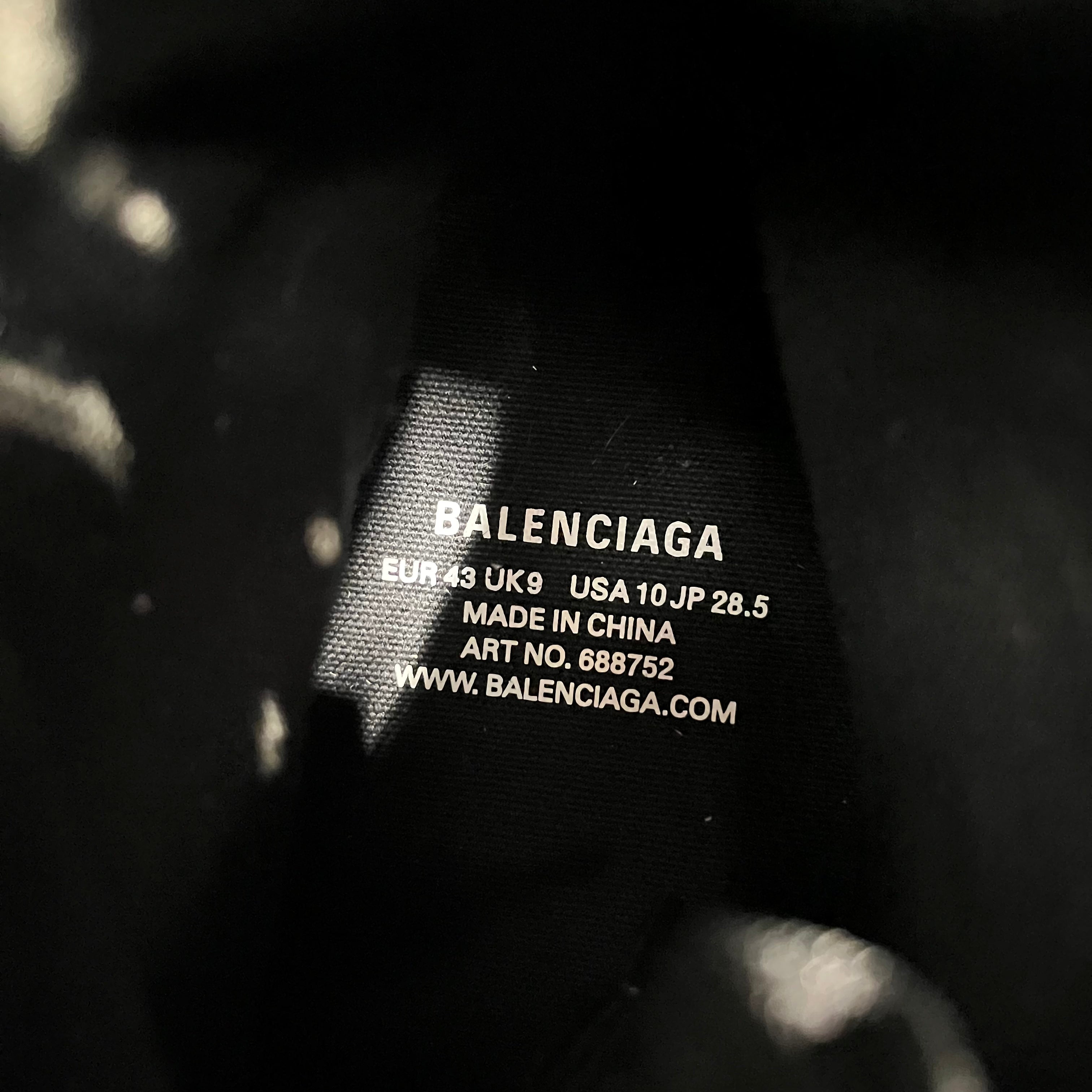 BALENCIAGA/Hi-Sneakers/EU 43/Cotton/BLK/pierced high top view 3