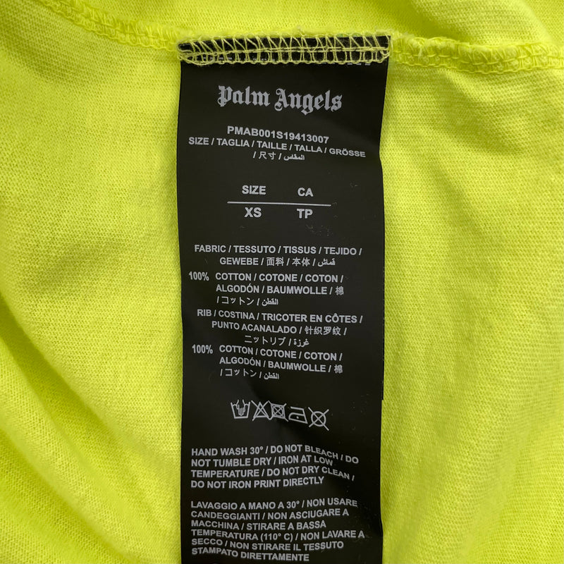 Palm Angels/LS T-Shirt/XS/Cotton/YEL/black palm angels writing