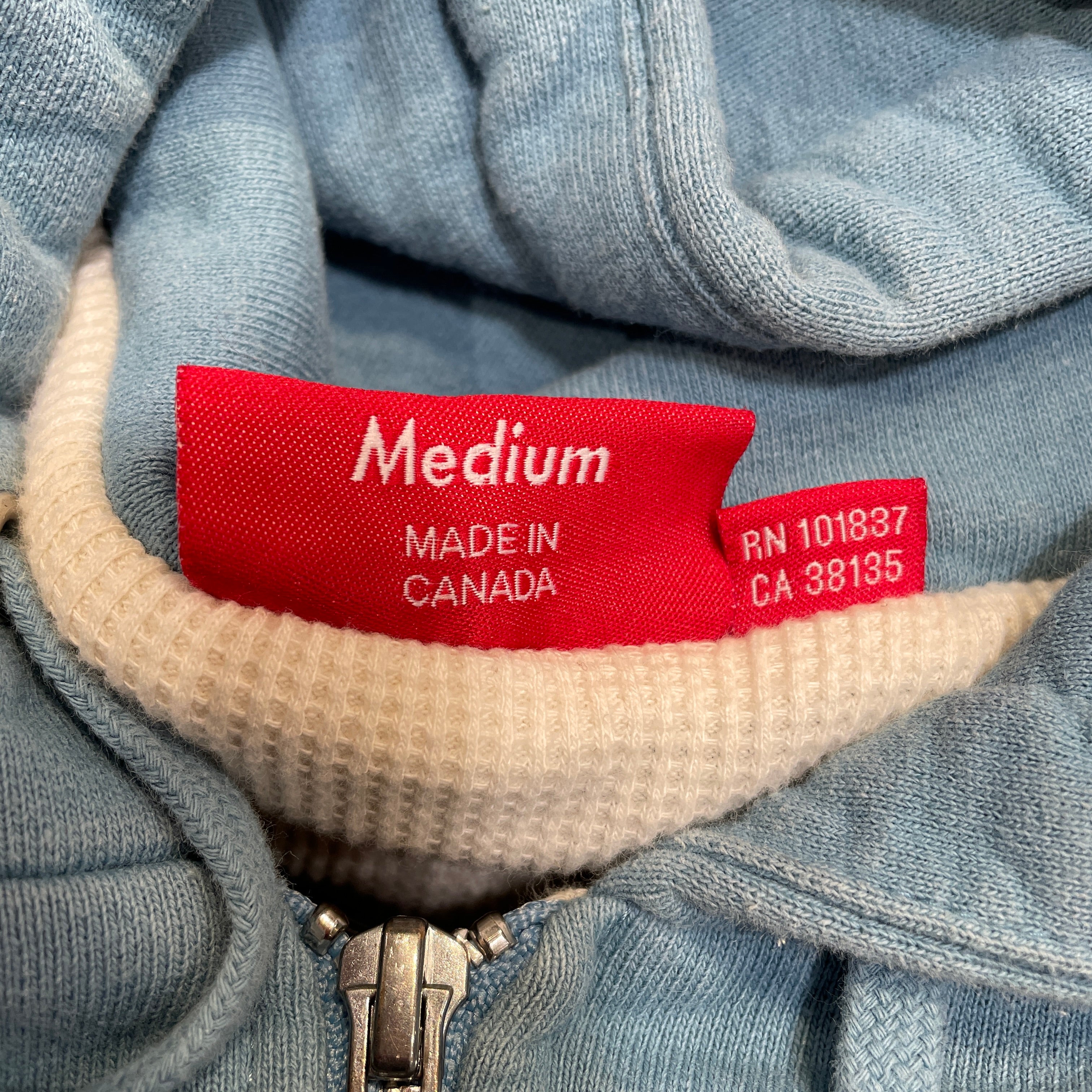 Supreme/Zip Up Hoodie/M/Cotton/BLU/EMBROIDERED HOOD ZIP UP view 4