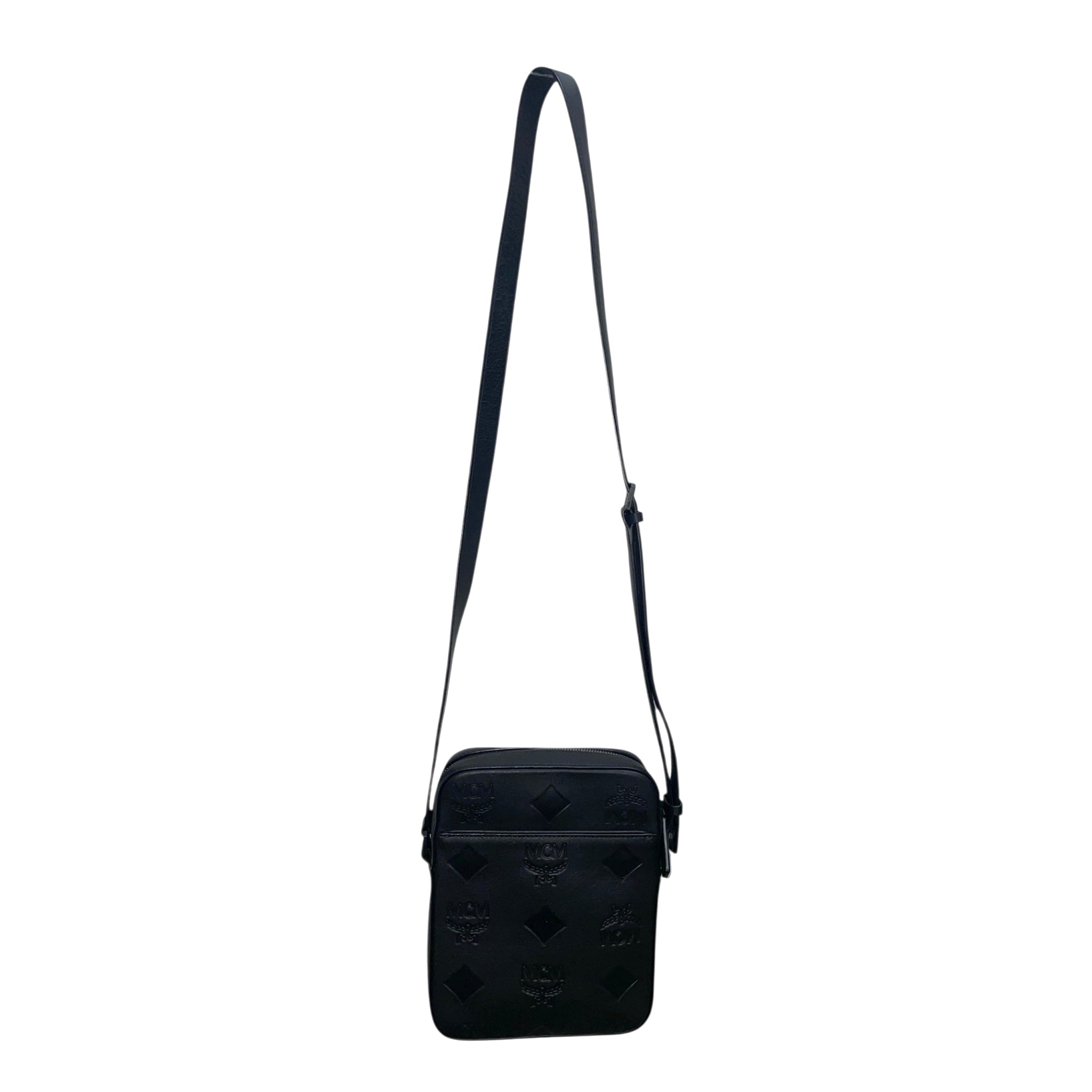 MCM/Cross Body Bag/Leather/BLK/EMBOSSED ALL OVER LOGO view 2