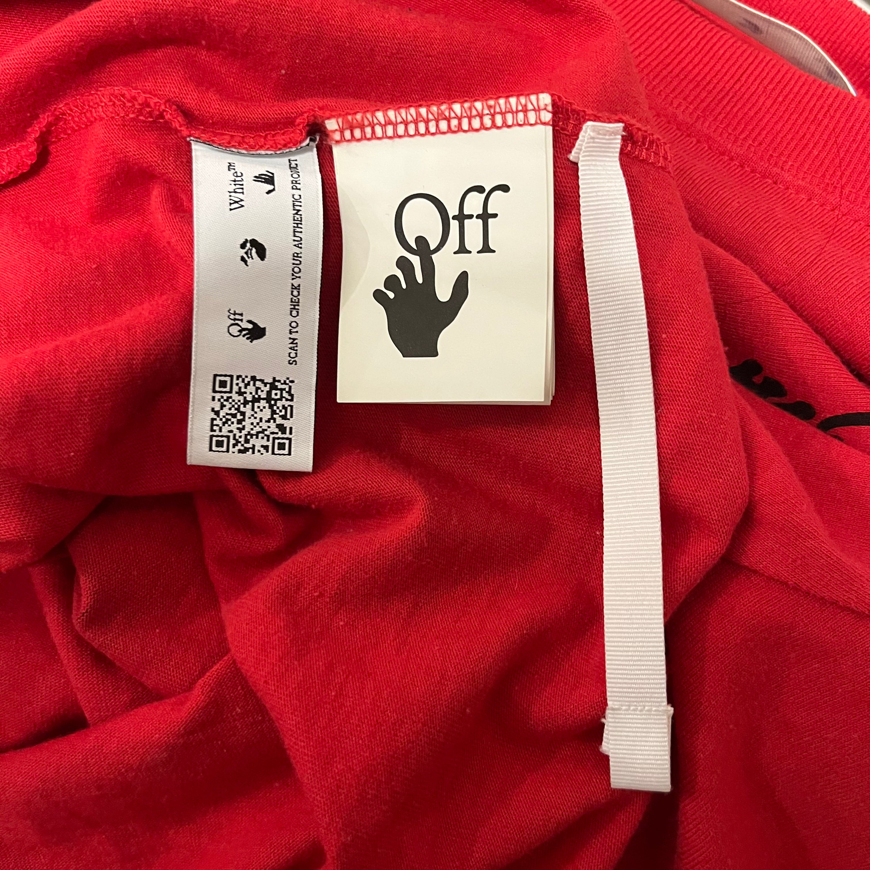 OFF-WHITE/T-Shirt/M/Cotton/RED/Graphic/spray marker view 4