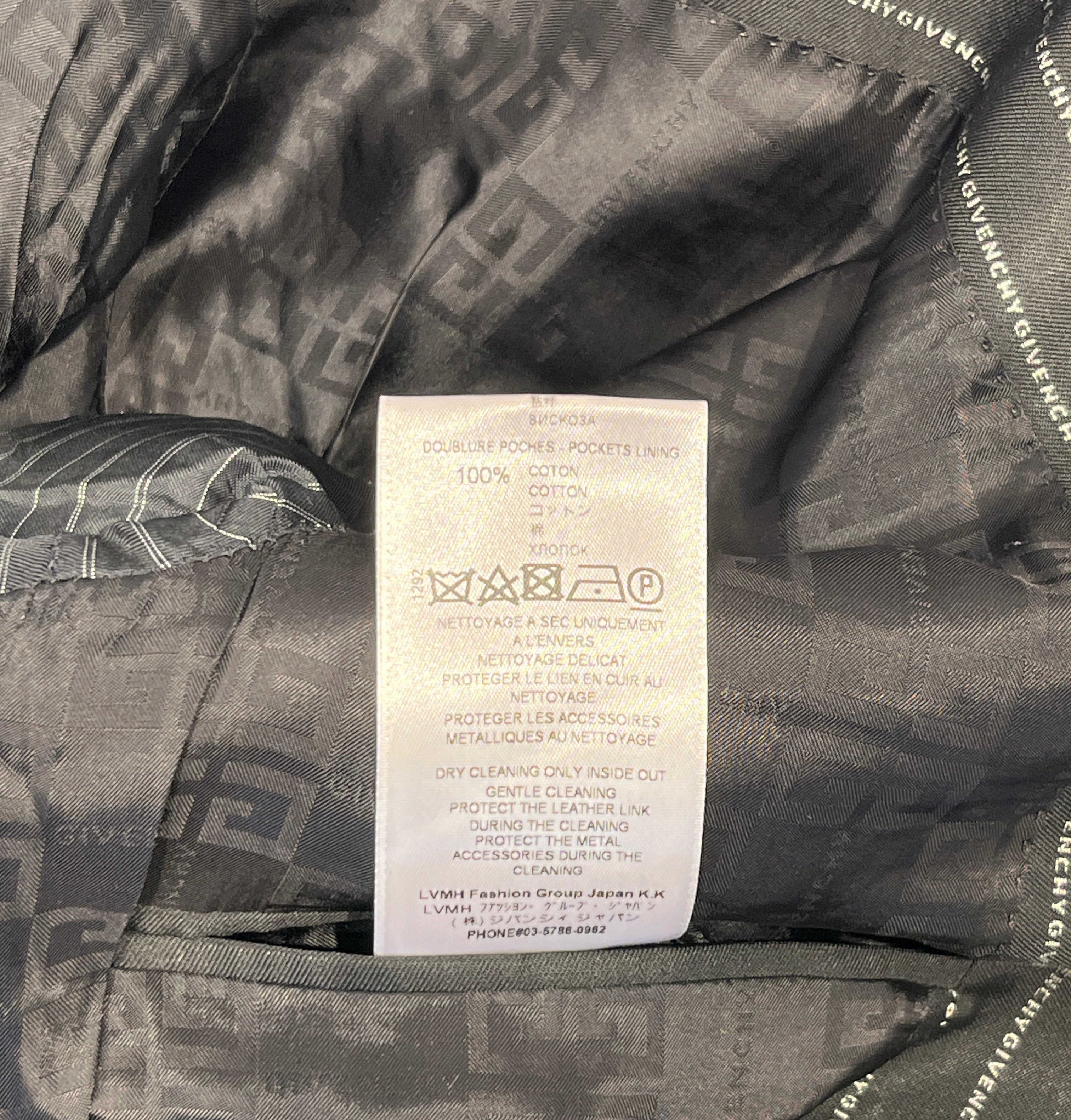 GIVENCHY/Tailored Jkt/46/Black/Wool/BM101H120M view 6