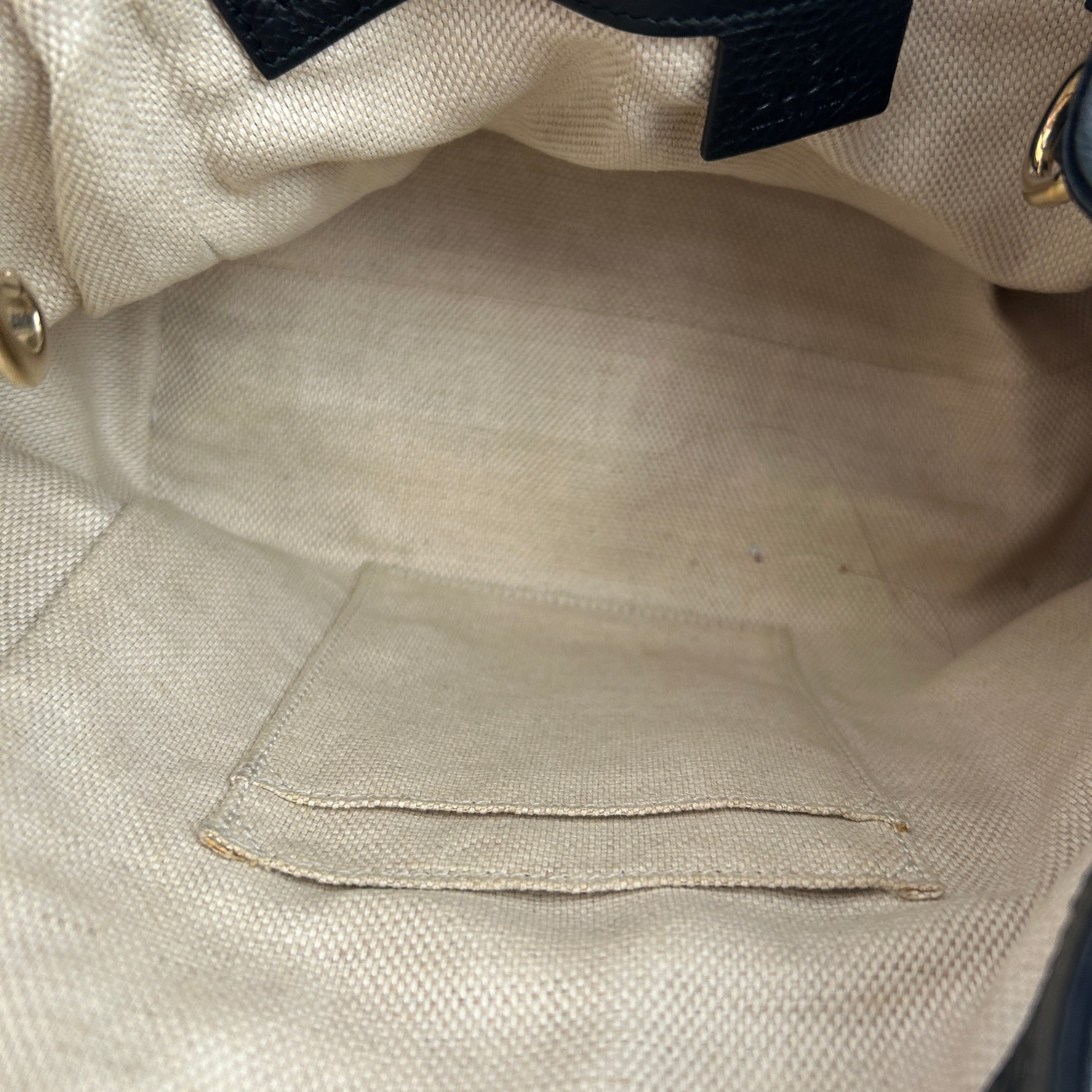 GUCCI/Tote Bag/Leather/BLK/Handle Soho G Interlocking view 4