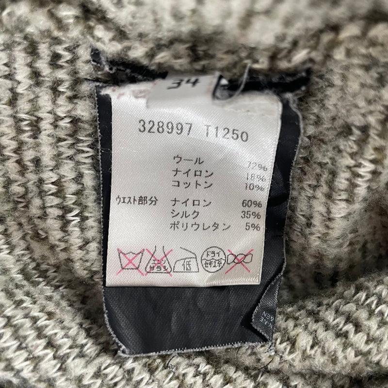 BALENCIAGA/Skirt/34/Cotton/GRY/BROWN SPECS WT BLACK WAISTBAN