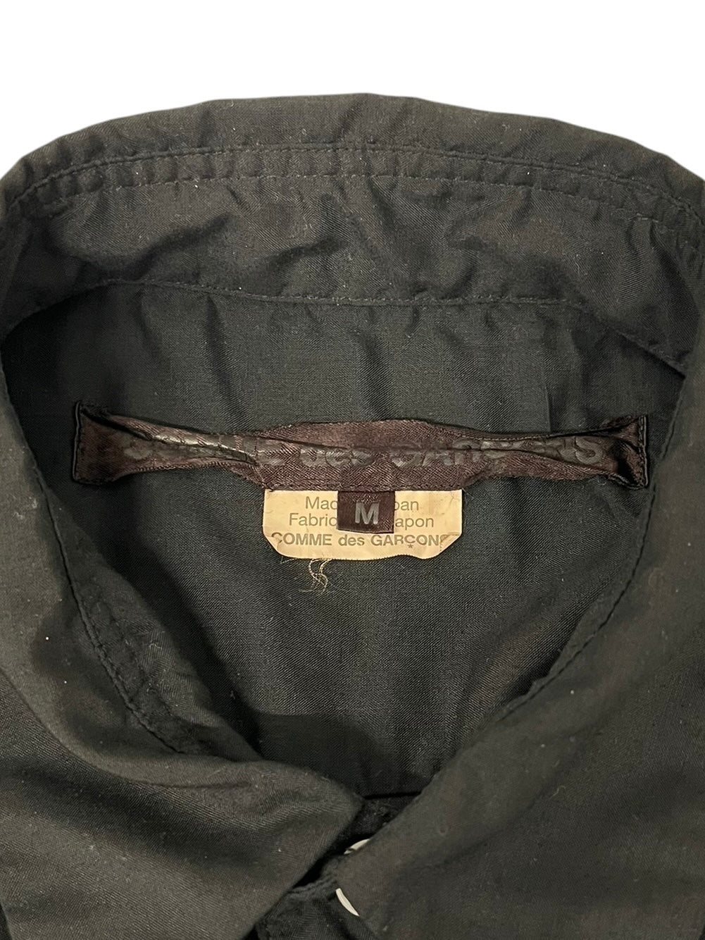 COMME des GARCONS/LS Shirt/M/Cotton/BLK/BOX PLEAT FRONT DETAIL view 3
