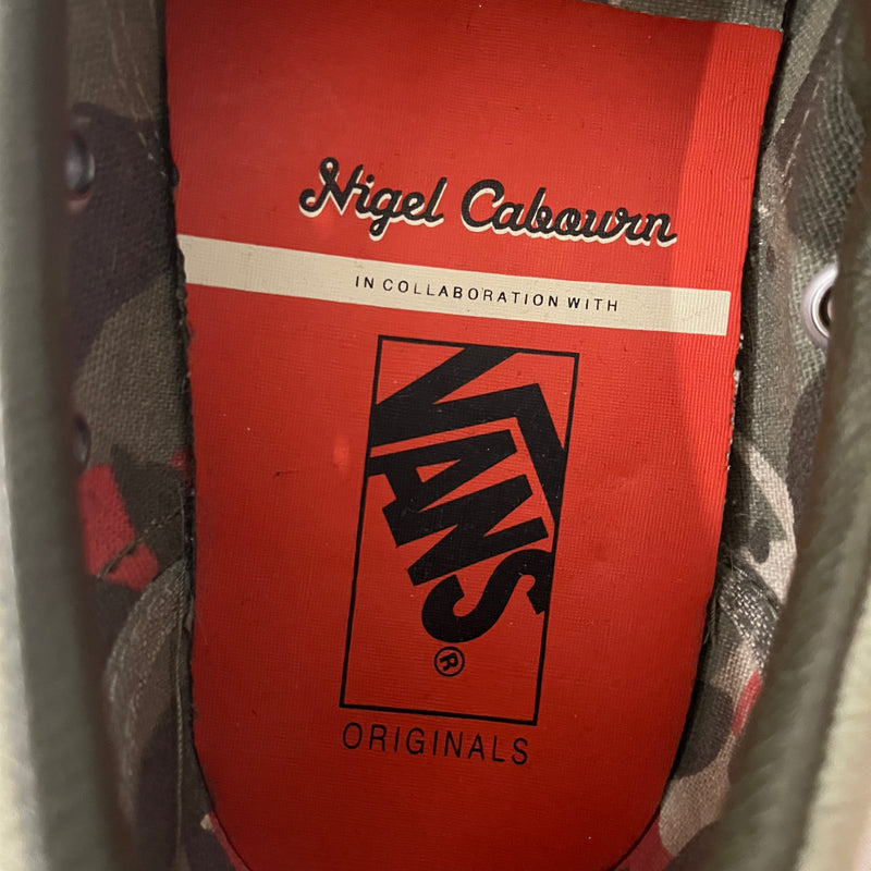 VANS/Nigel Cabourn/Low-Sneakers/US 9/Cotton/GRN/Slip On