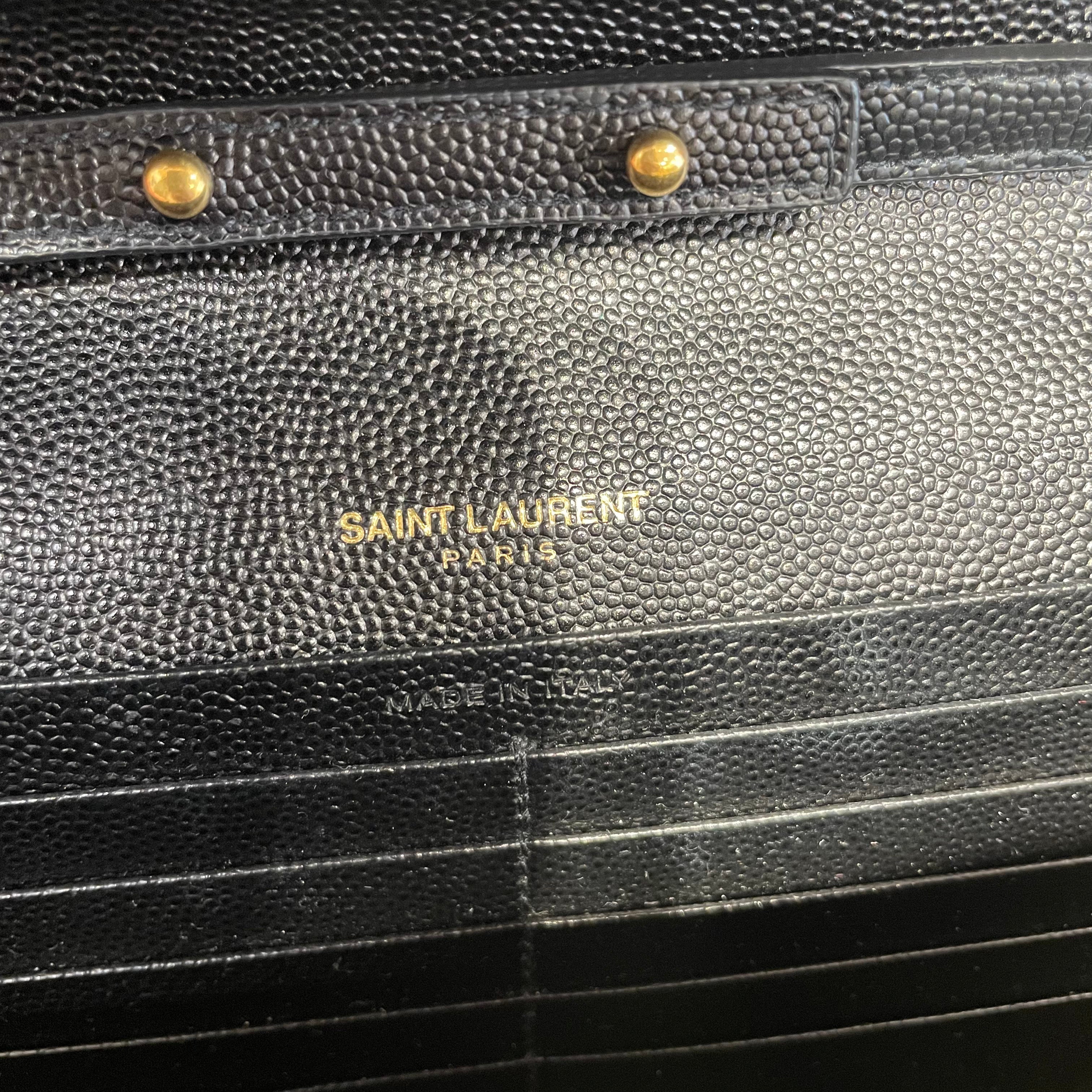 SAINT LAURENT/Cross Body Bag/Leather/BLK/Triquilt Envelope WOC view 5