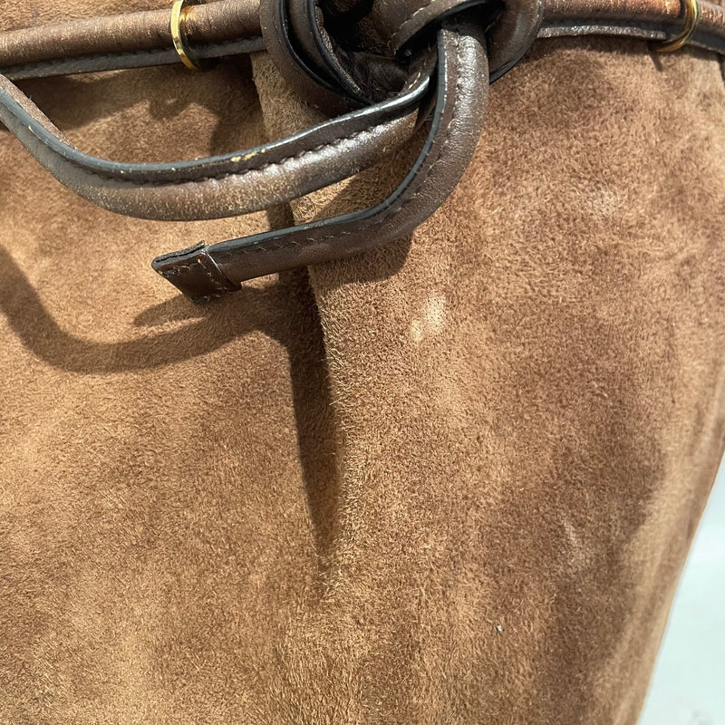 GUCCI/Tote Bag/Suede/CML/Gold Hardware