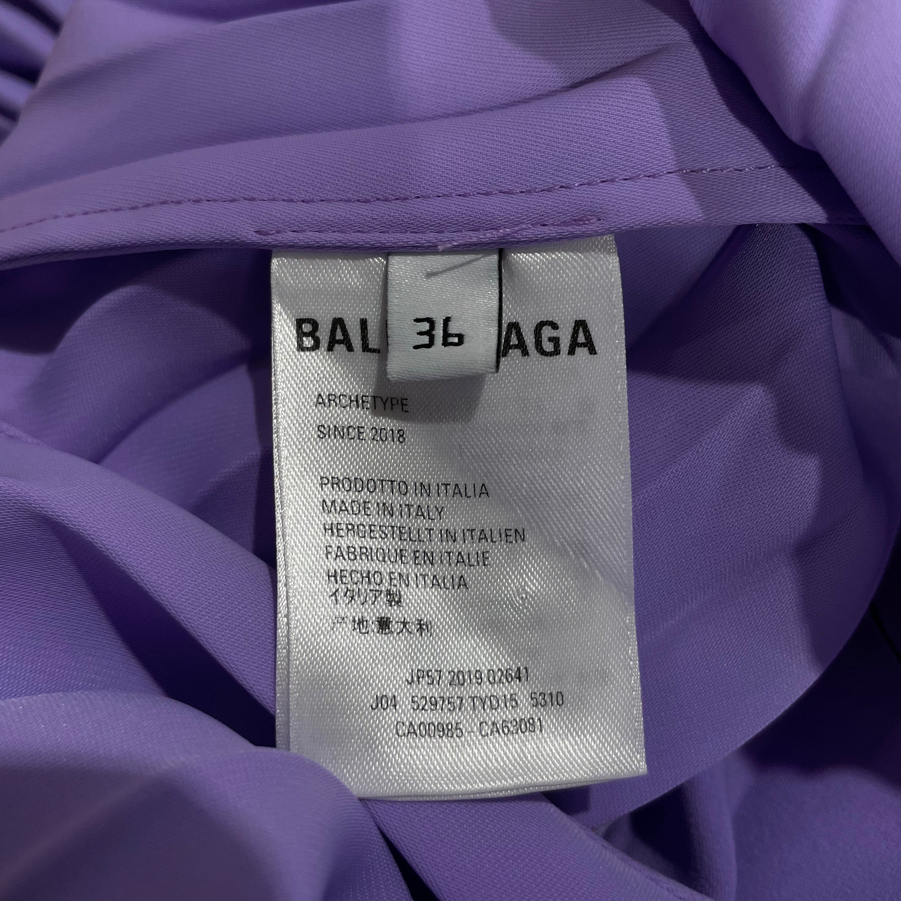 BALENCIAGA/Long Skirt/36/Polyester/PPL/2019 LARGE PLEAT LOGO BAND view 4