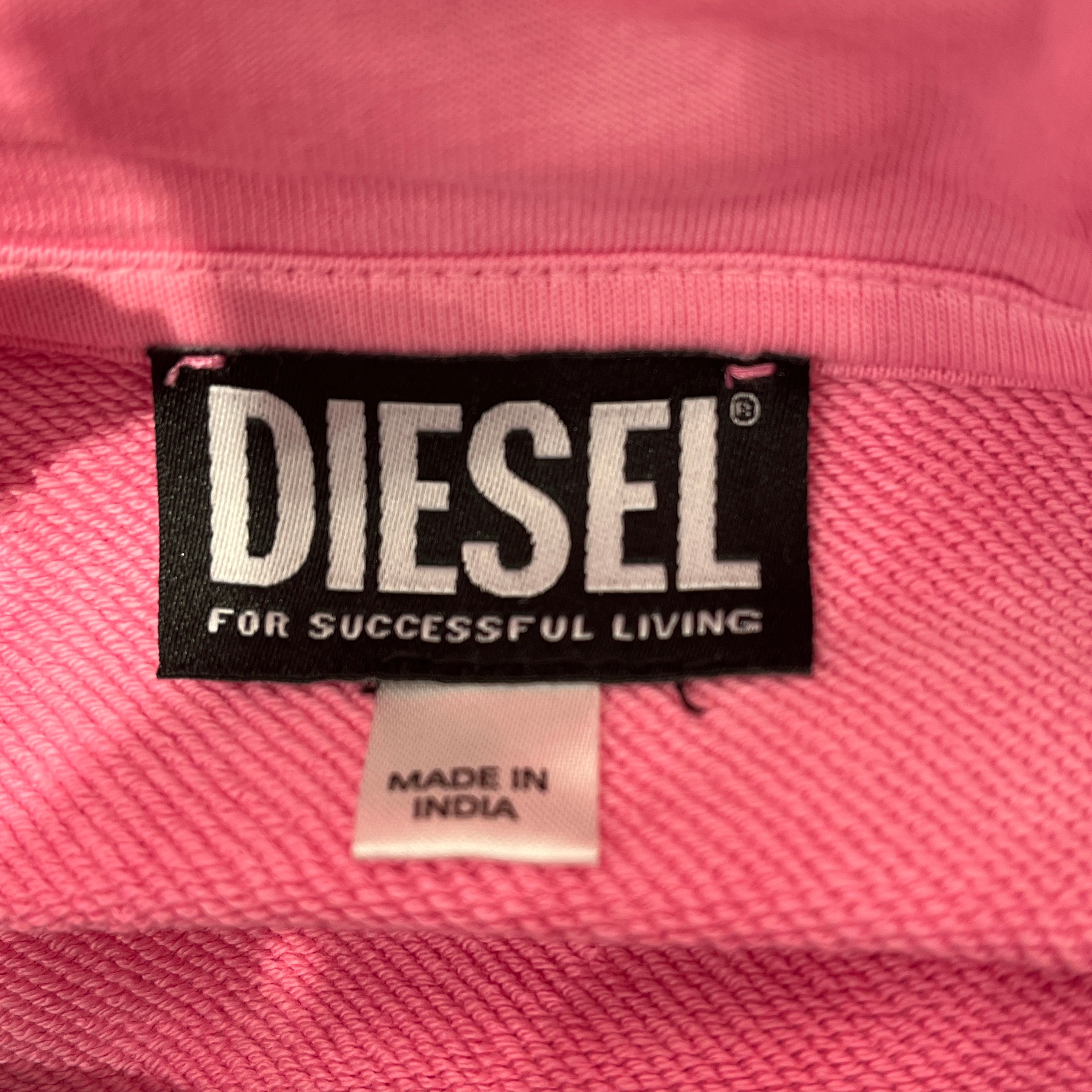 DIESEL/Zip Up Hoodie/XS/Cotton/PNK/CROP HEART LOGO view 3