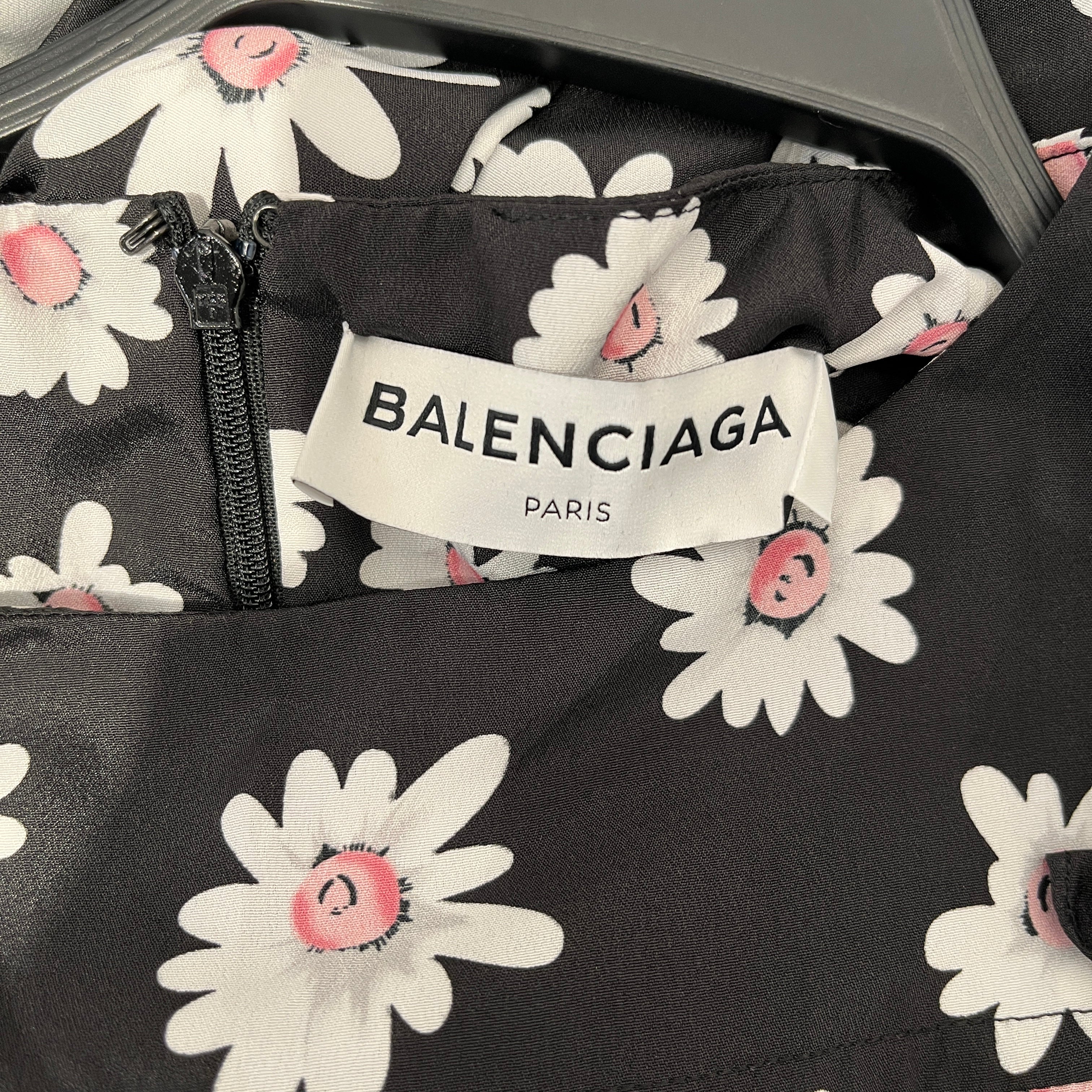 BALENCIAGA/Camisole Dress/OS/Wool/BLK/Midi Length/BALENCIAGA FLOWER DRESS view 4