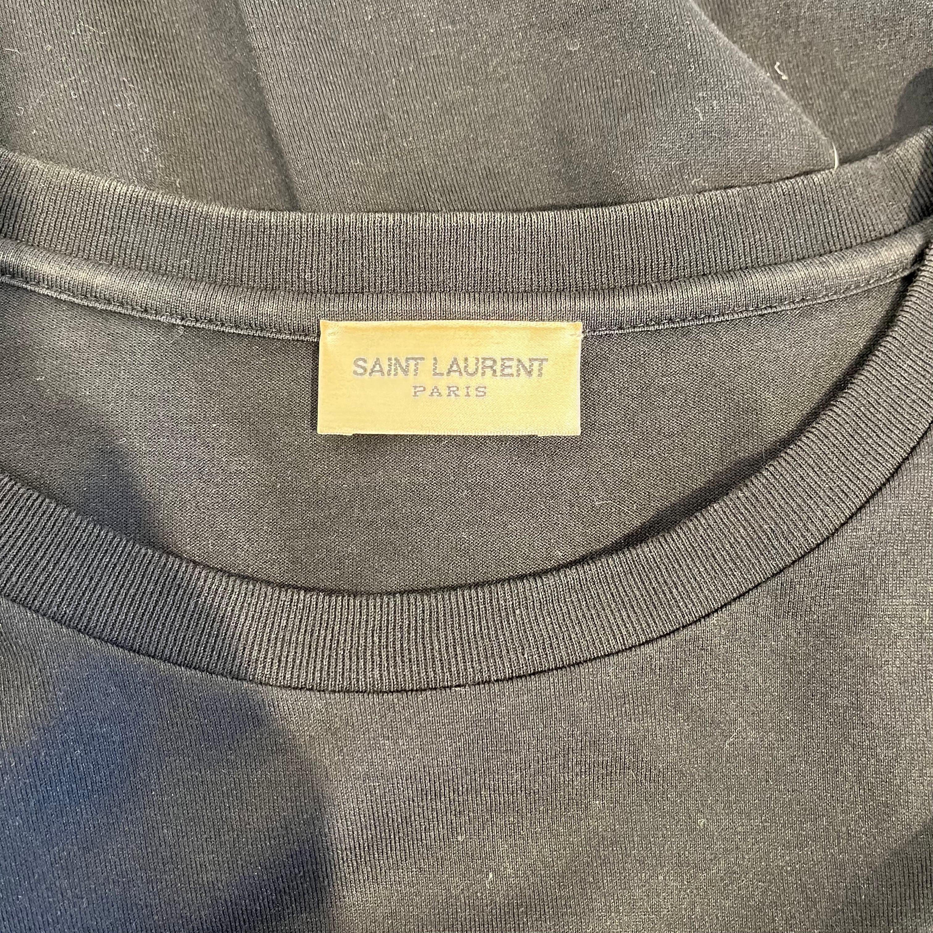 SAINT LAURENT/T-Shirt/S/Cotton/BLK/Saint Laurent Logo Shirt view 3