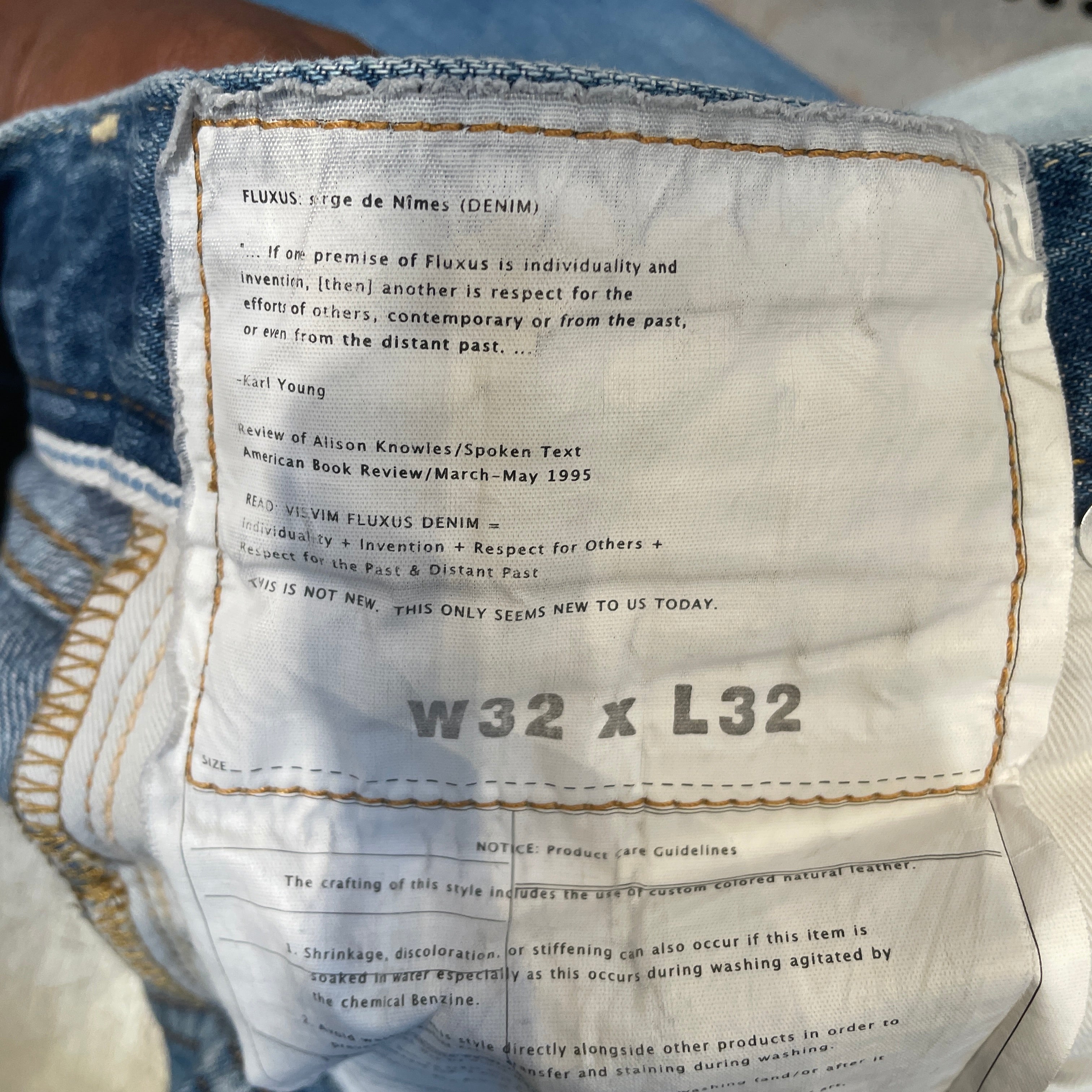visvim/Straight Pants/32/Cotton/BLU/32x32 view 3
