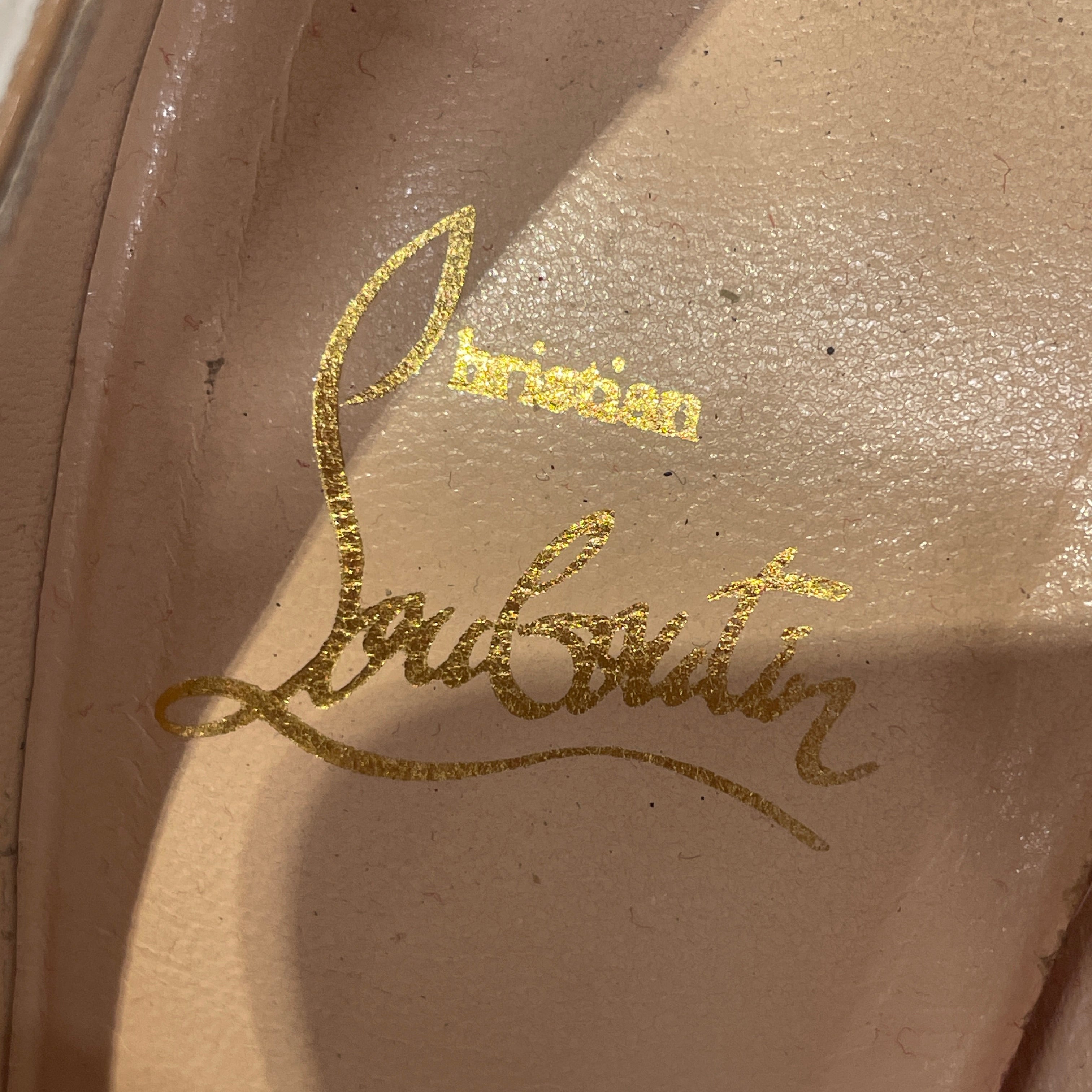 Christian Louboutin/Heels/EU 35.5/Leather/BEG/open-toe pumps view 4