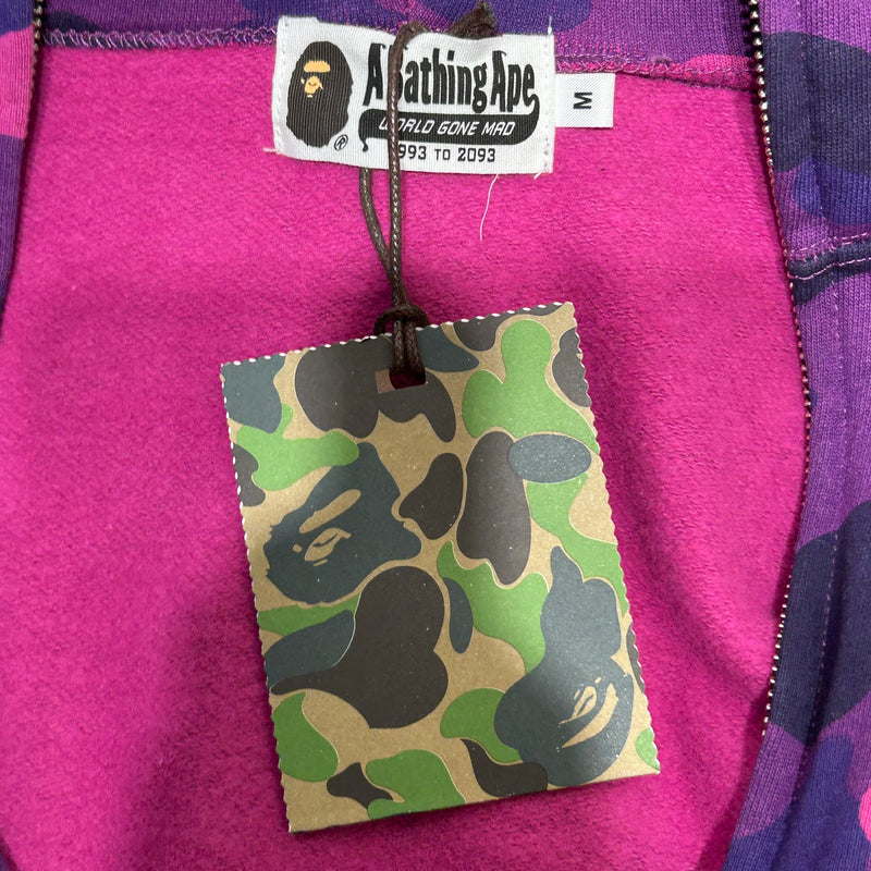 A BATHING APE/Hoodie/M/Camouflage/Cotton/PPL/CAMO SHARK ZIP UP HOODIE