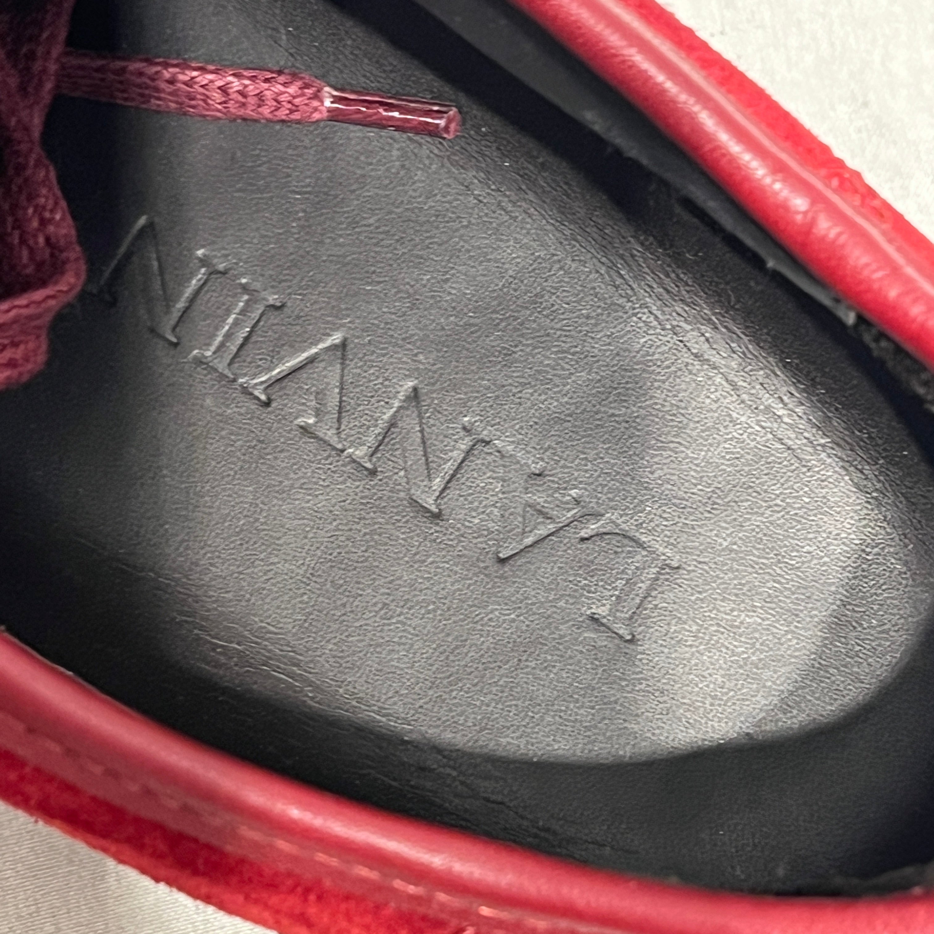 LANVIN/Low-Sneakers/US 5/Suede/RED/black bottoms leather toe box view 3