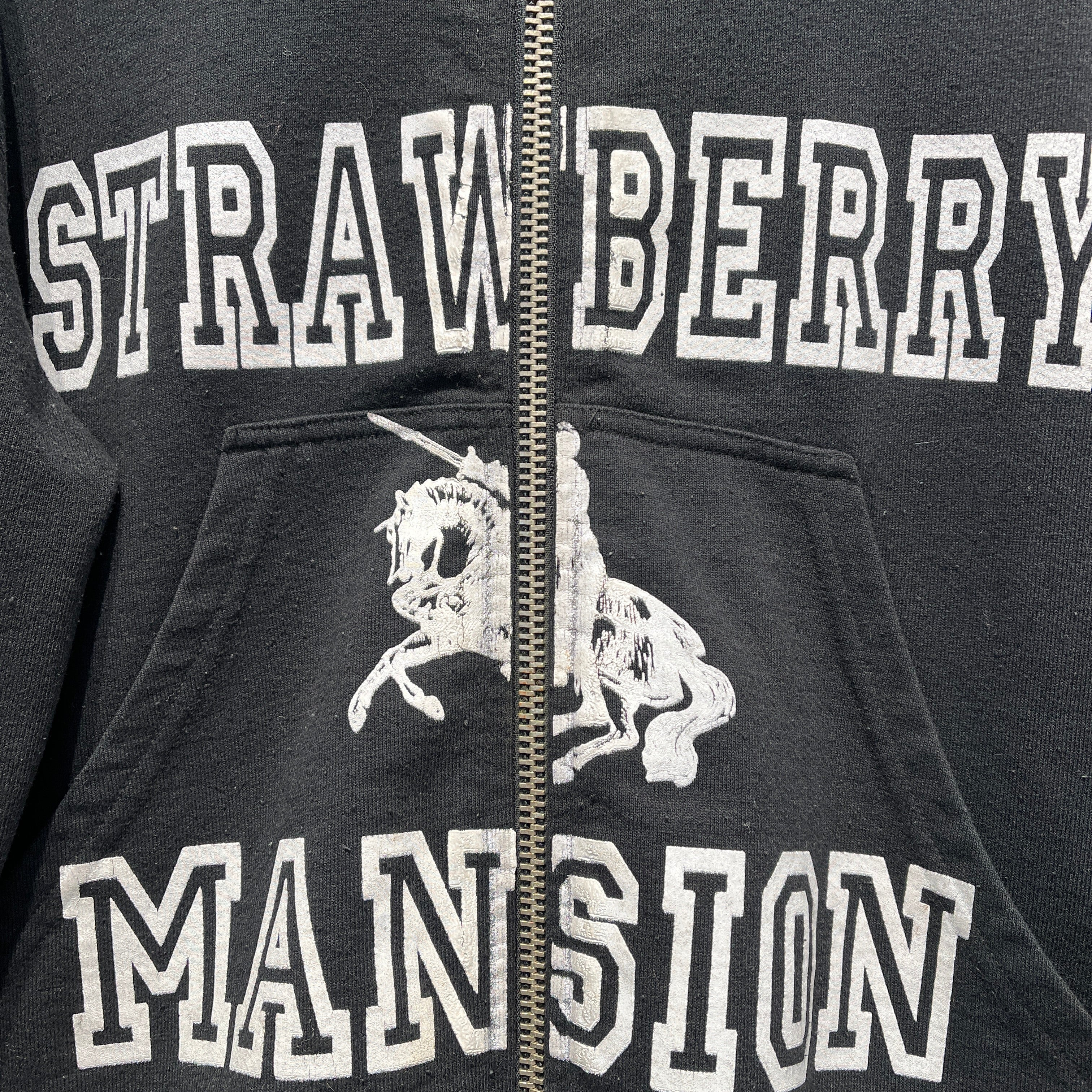 Strawberry Fields/Zip Up Hoodie/L/Cotton/BLK/UNWANTED DOUBLE ZIP view 5