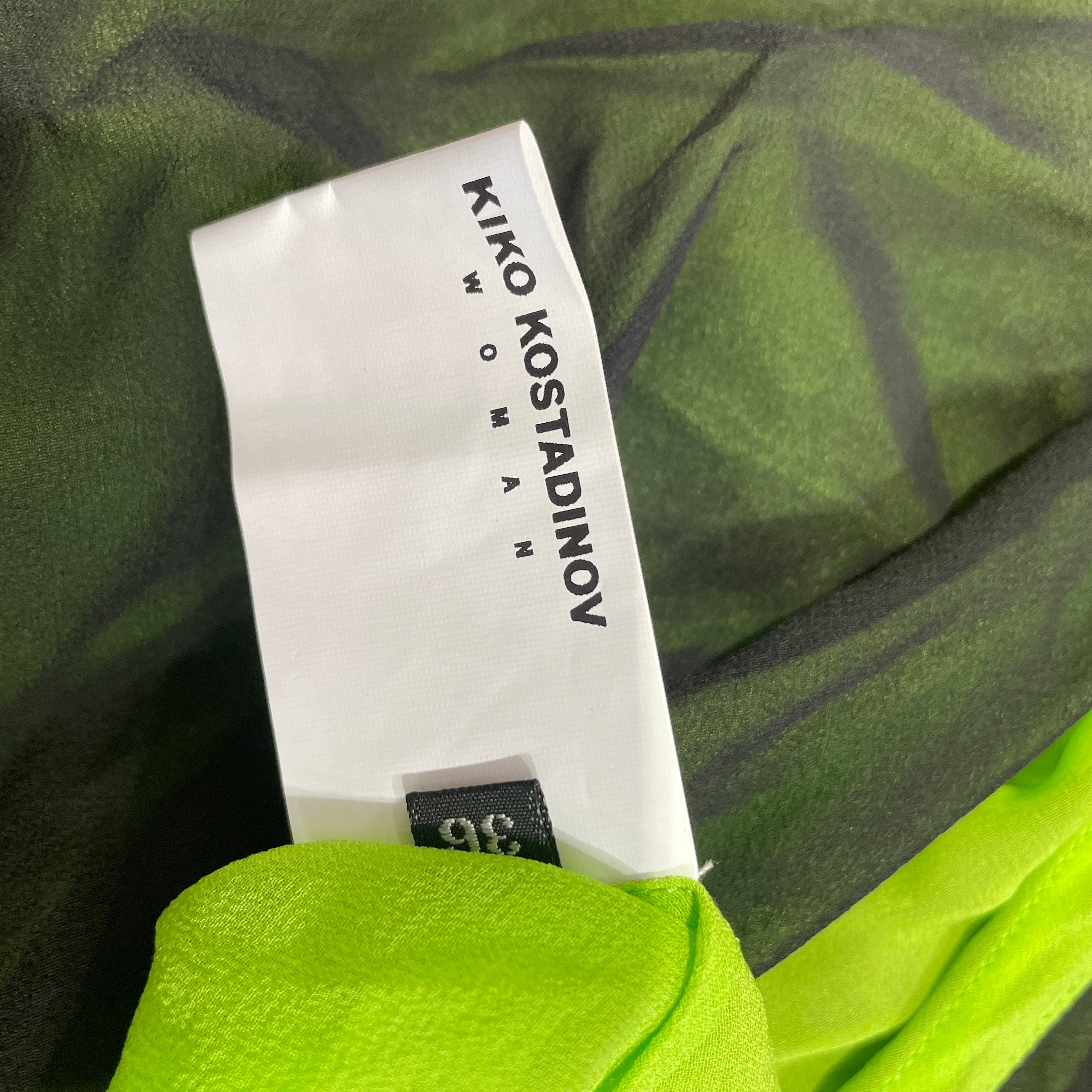 Kiko Kostadinov/Long Skirt/36/Silk/BLK/NEON GREEN LINING view 4