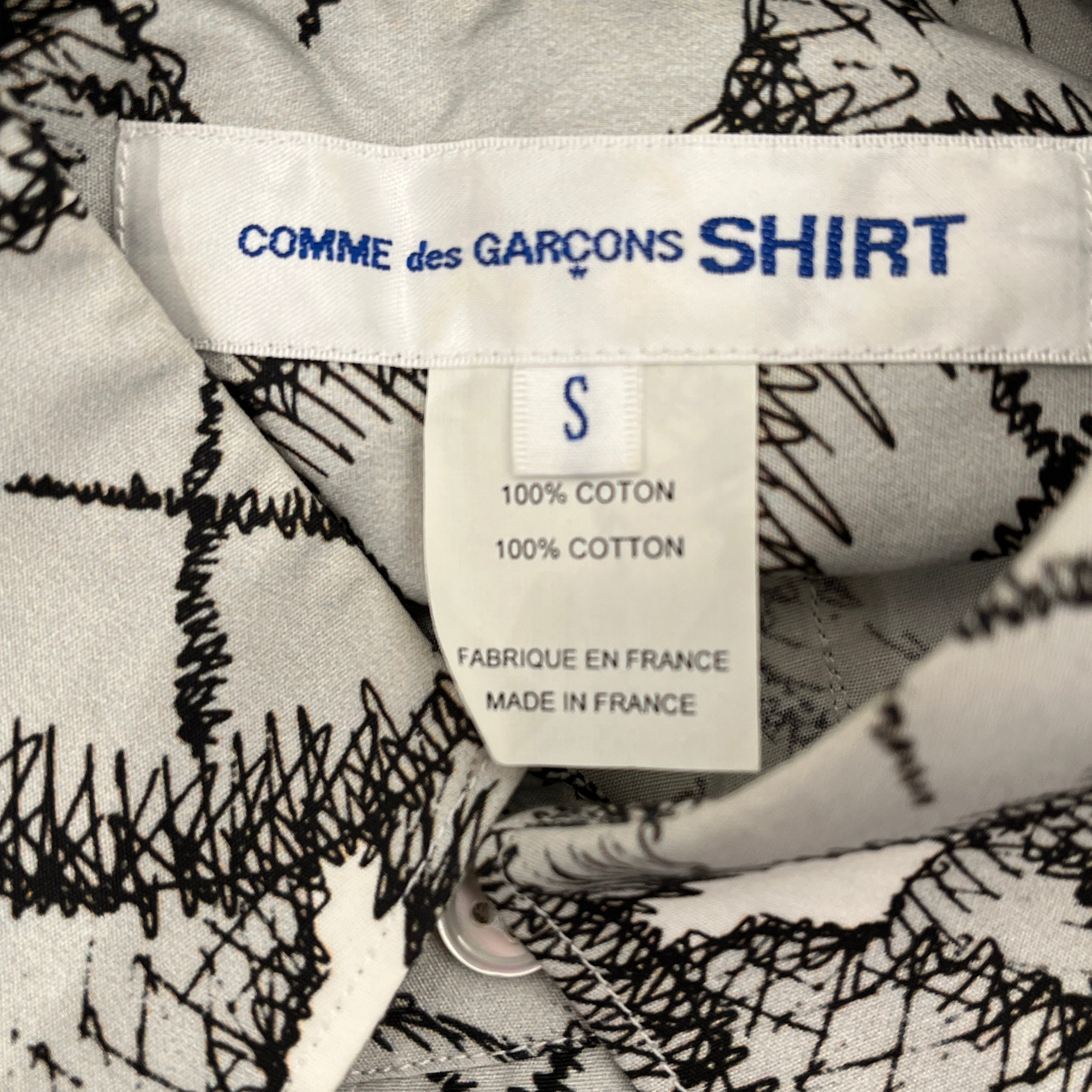 COMME des GARCONS SHIRT/KAWS/LS Shirt/S/Cotton/GRY/All Over Print/KAWS EYES view 3