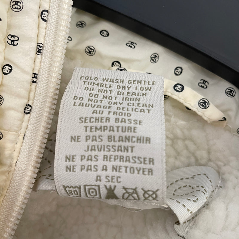 STUSSY/Jacket/S/Monogram/Nylon/WHT/STUSSY GIRLS