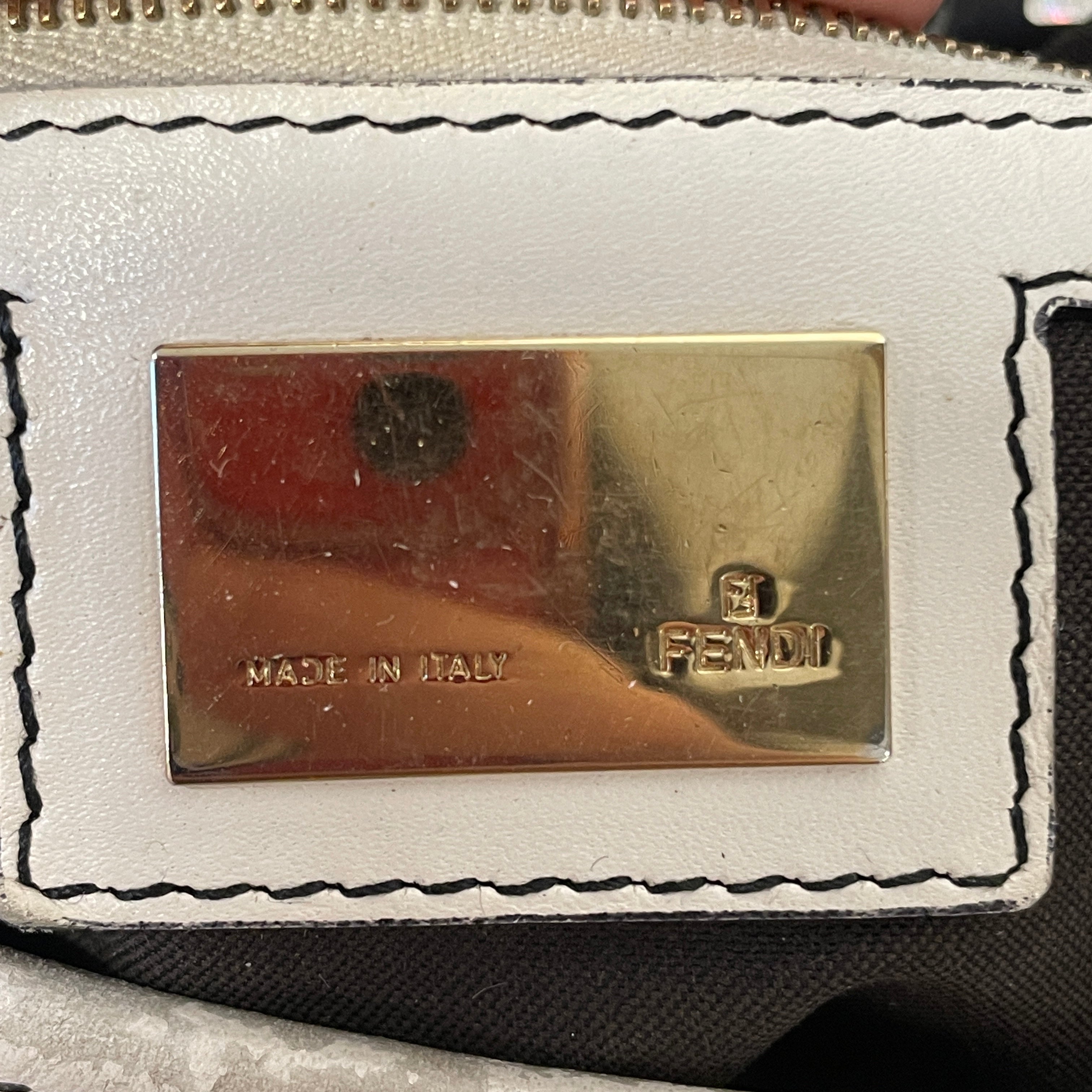 FENDI/Bag/Monogram/Cotton/BLK/ZUCCA HOBO/WHITE UPPER view 3