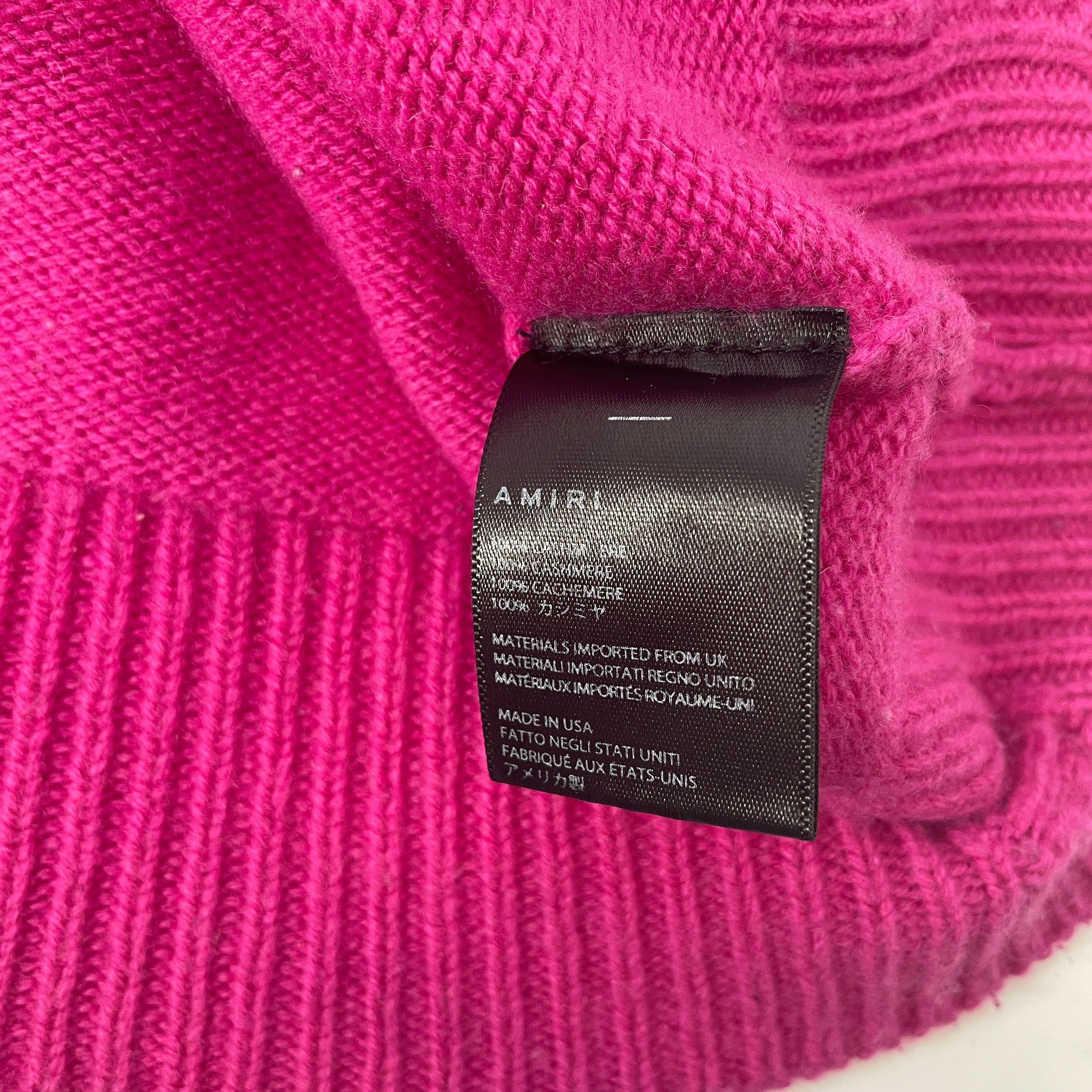 AMIRI/Sweater/XS/Cashmere/PNK/DESTROYED HOT PINK view 4
