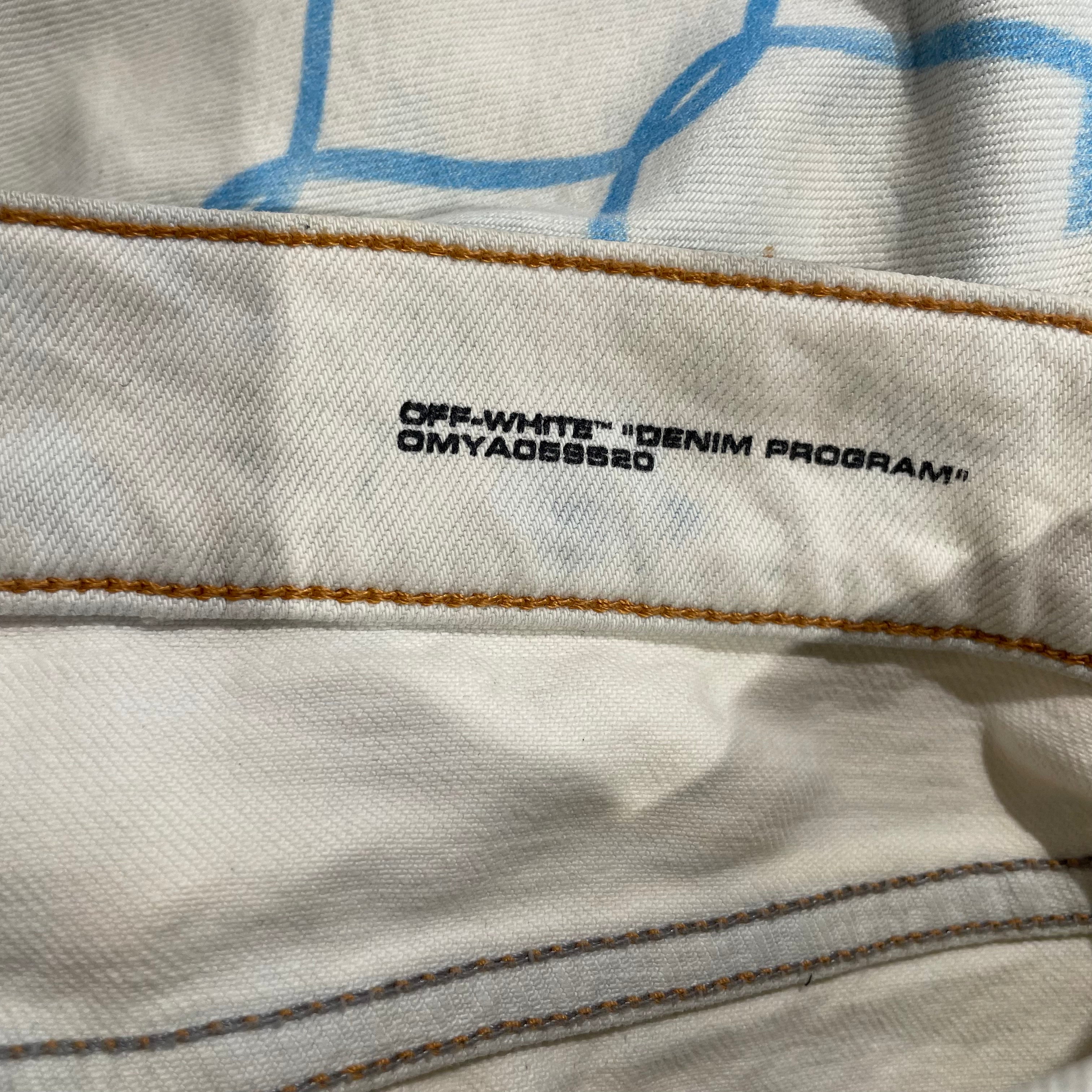 OFF-WHITE/Bootcut Pants/34/Denim/WHT/BLUE CHAINLINK DESIGN view 4
