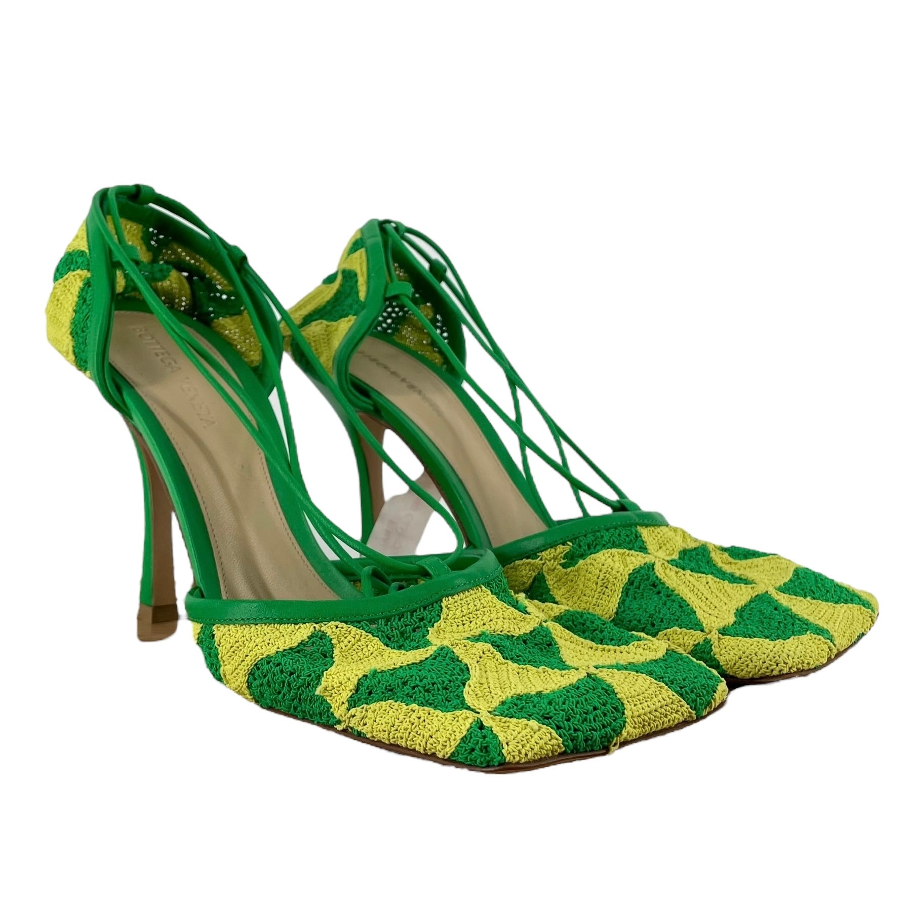 BOTTEGA VENETA/Heels/EU 40/All Over Print/Cotton/GRN/KIWI PARAKEET STRETCH HEELS view 1